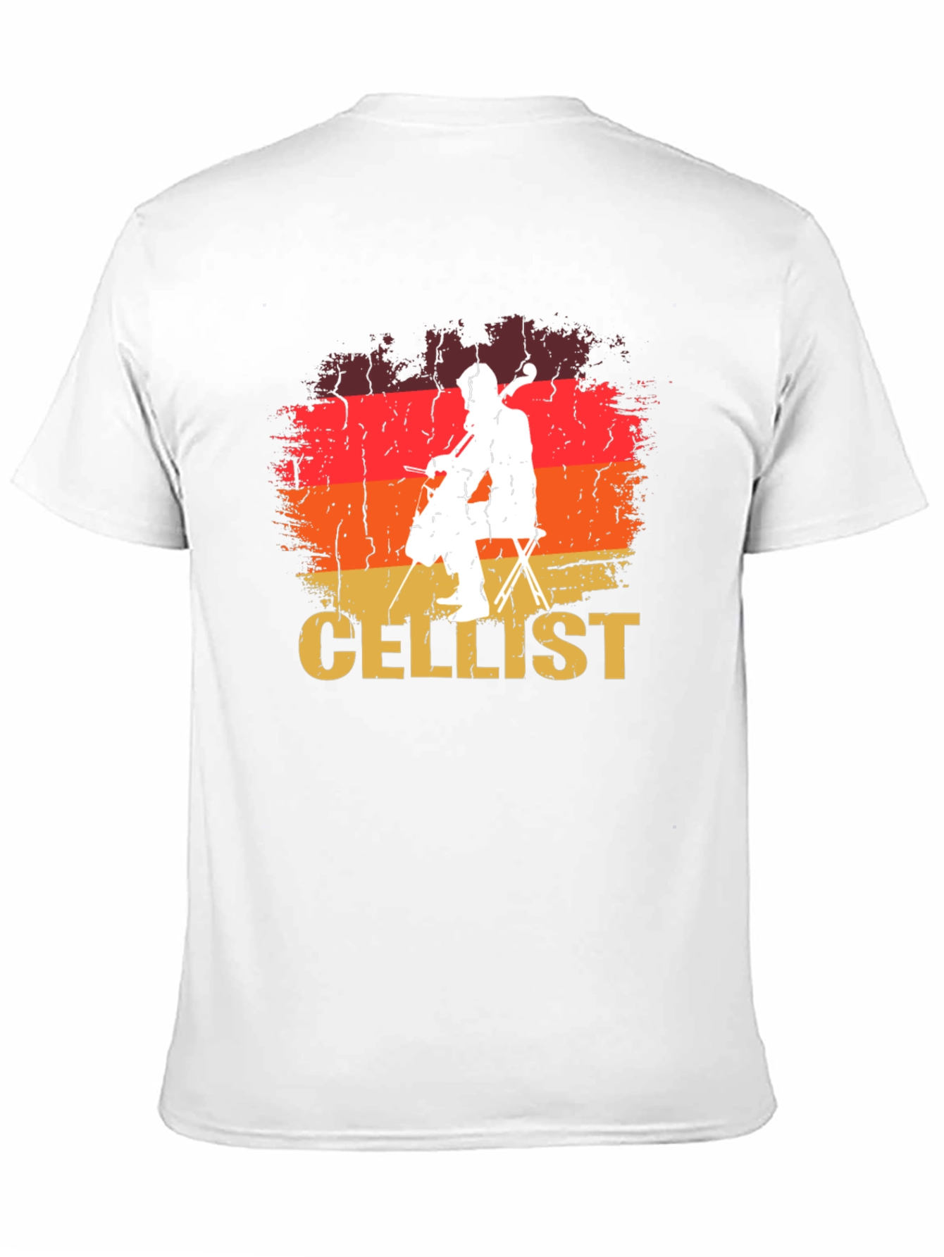 Cellist Retro Style Black T-Shirt