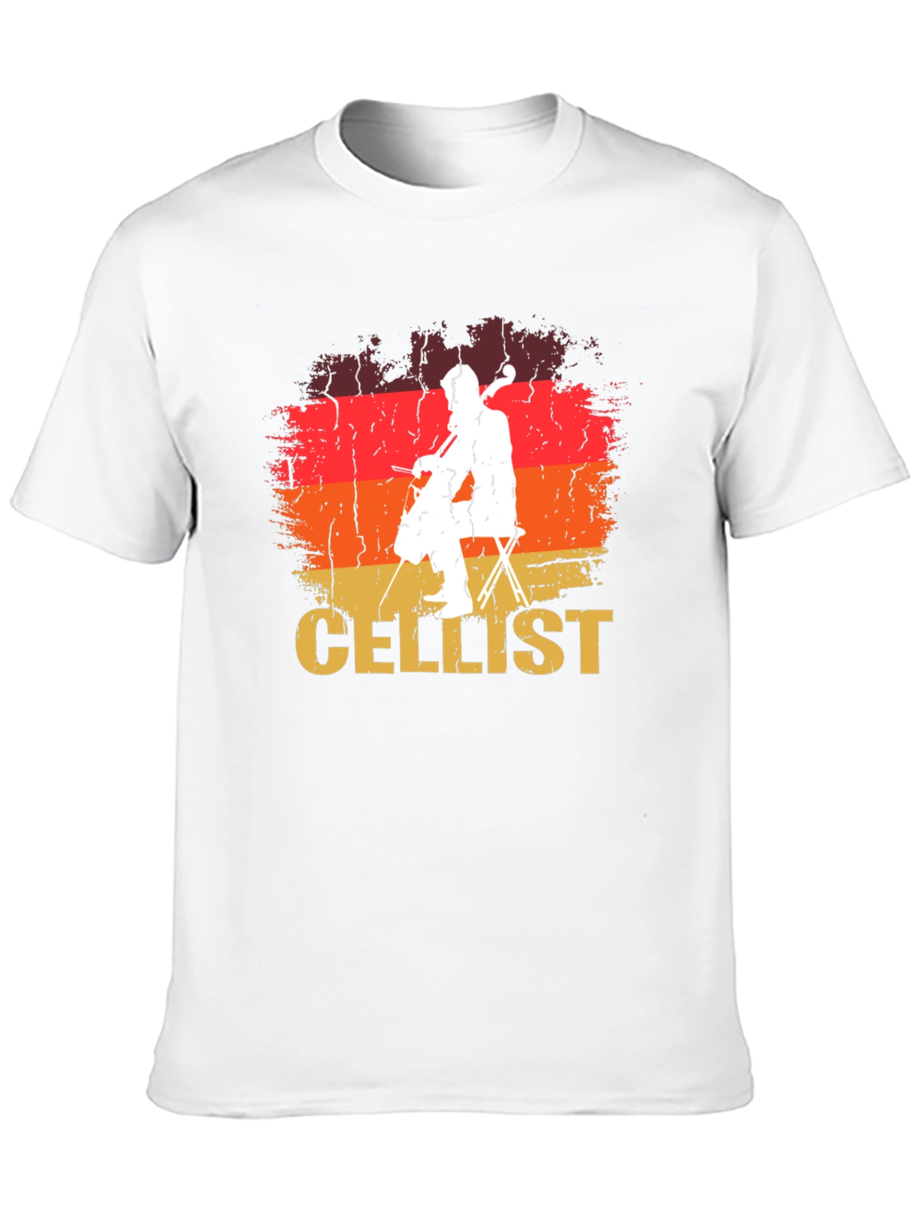Cellist Retro Style Black T-Shirt