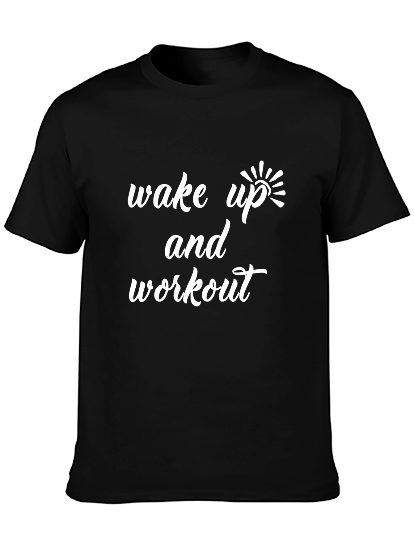 Wake Up and Workout Black Graphic Tee