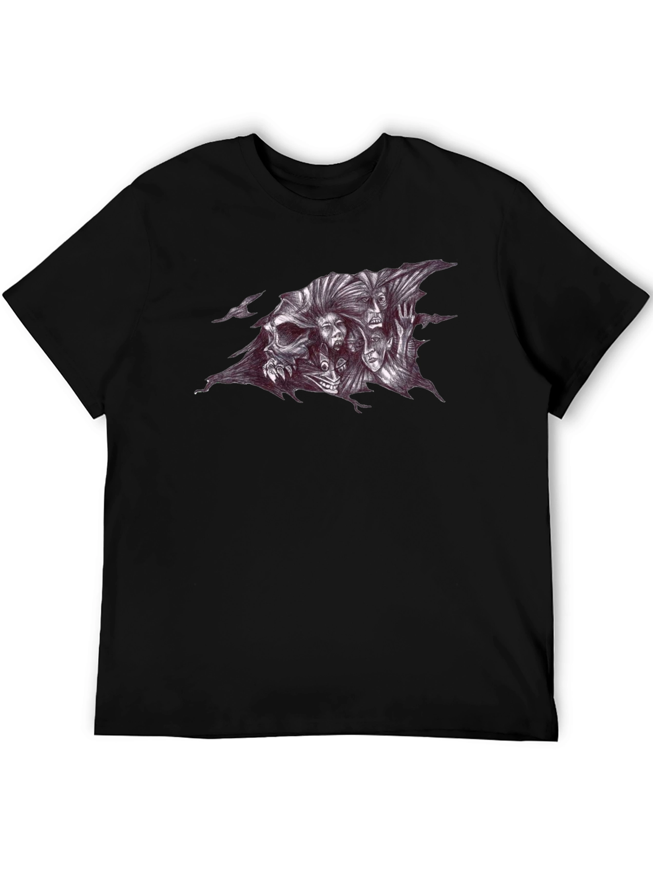 Skull and Spirits Graphic Black T-Shirt