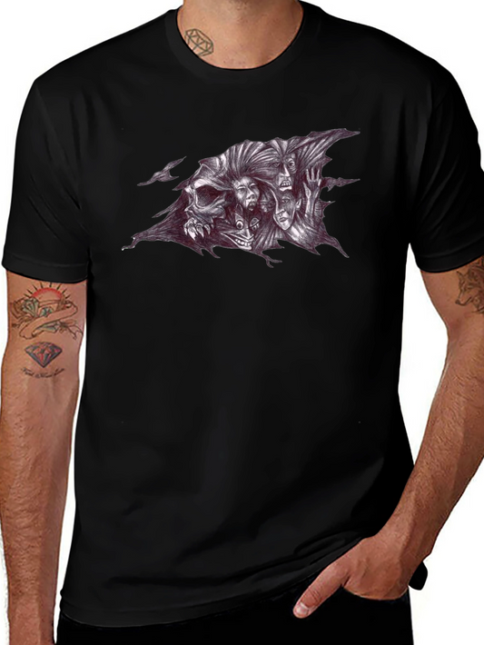 Skull and Spirits Graphic Black T-Shirt