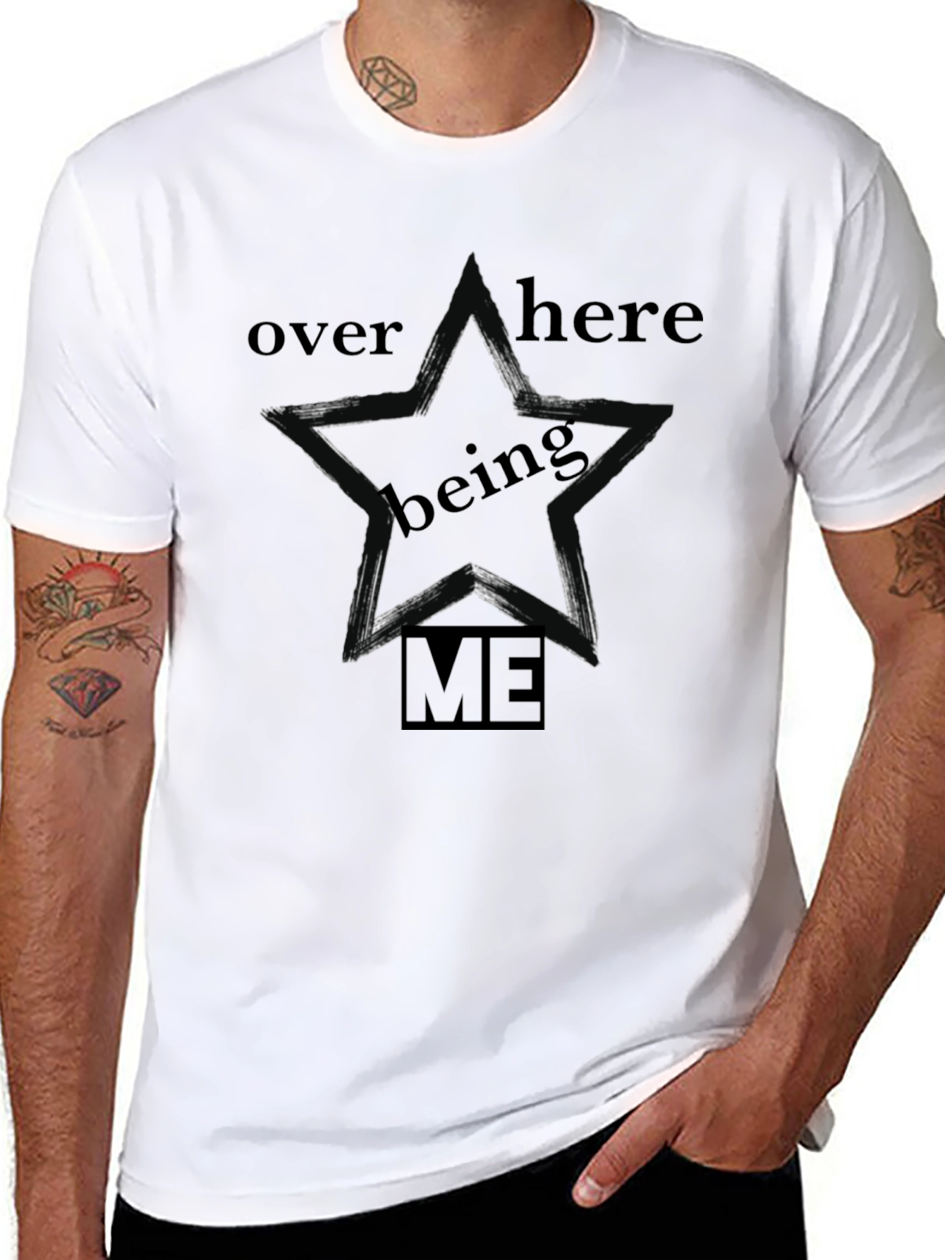 Being Me Star Graphic Black T-Shirt