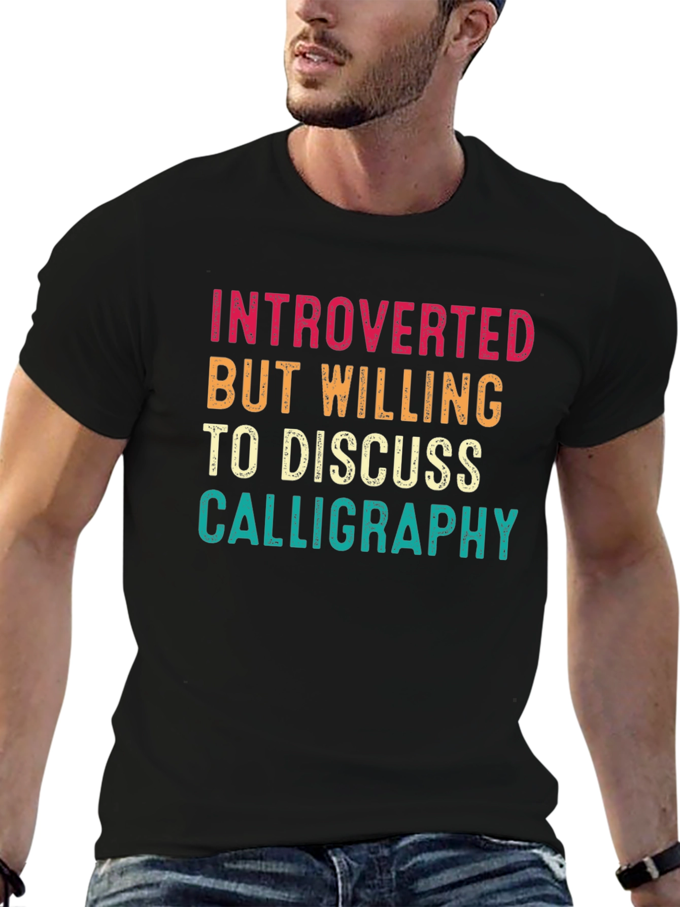 Introverted Calligraphy Black T-Shirt