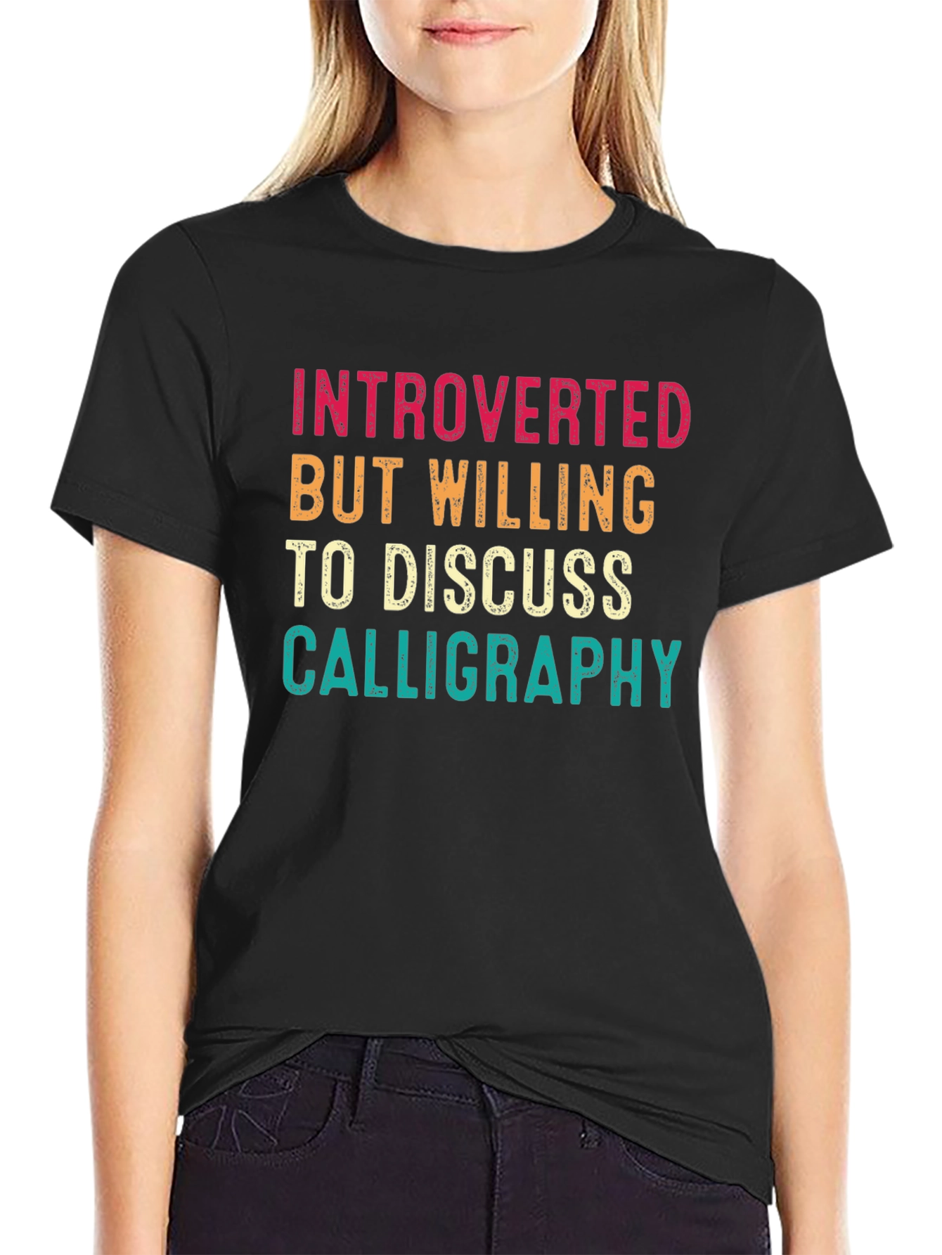 Introverted Calligraphy Black T-Shirt