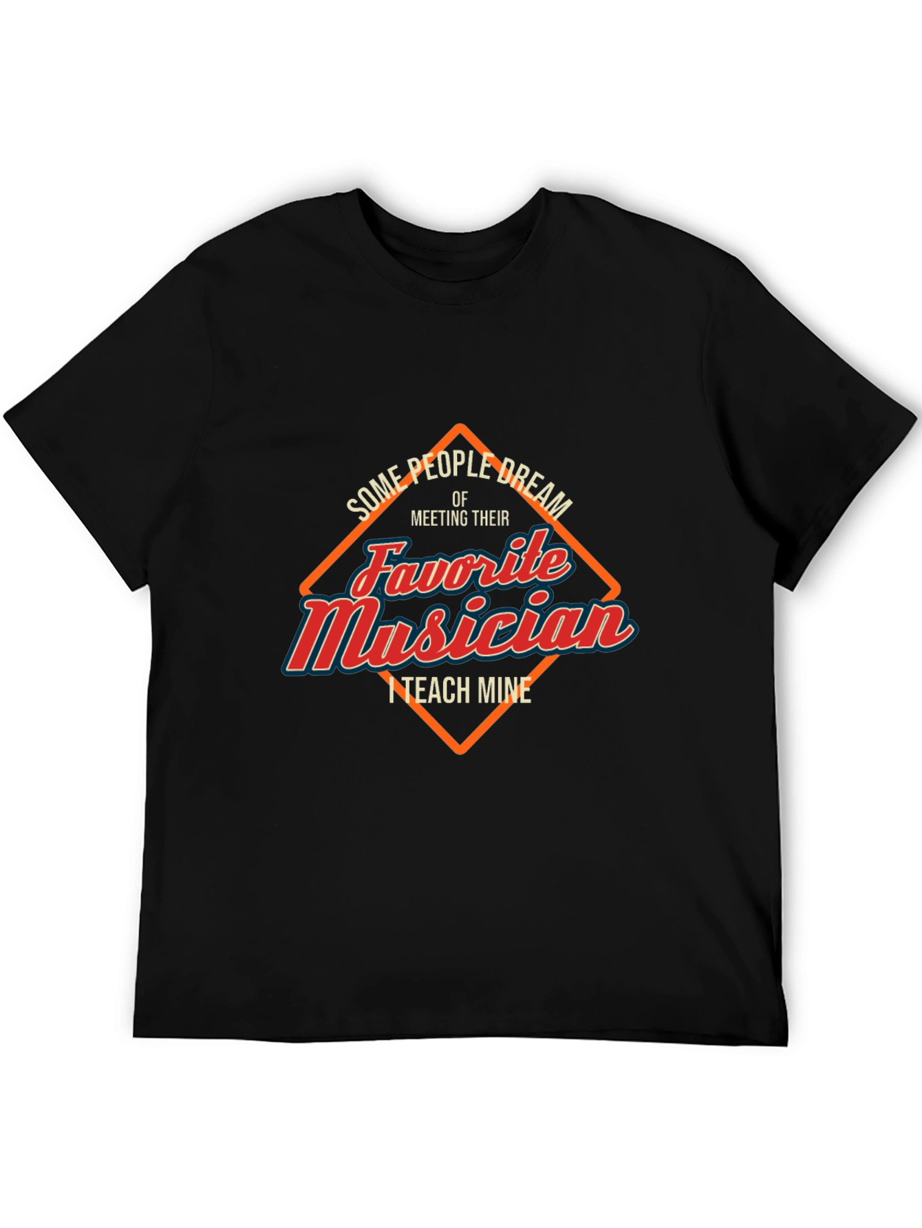Musician Teacher Graphic Tee - Black Cotton T-Shirt