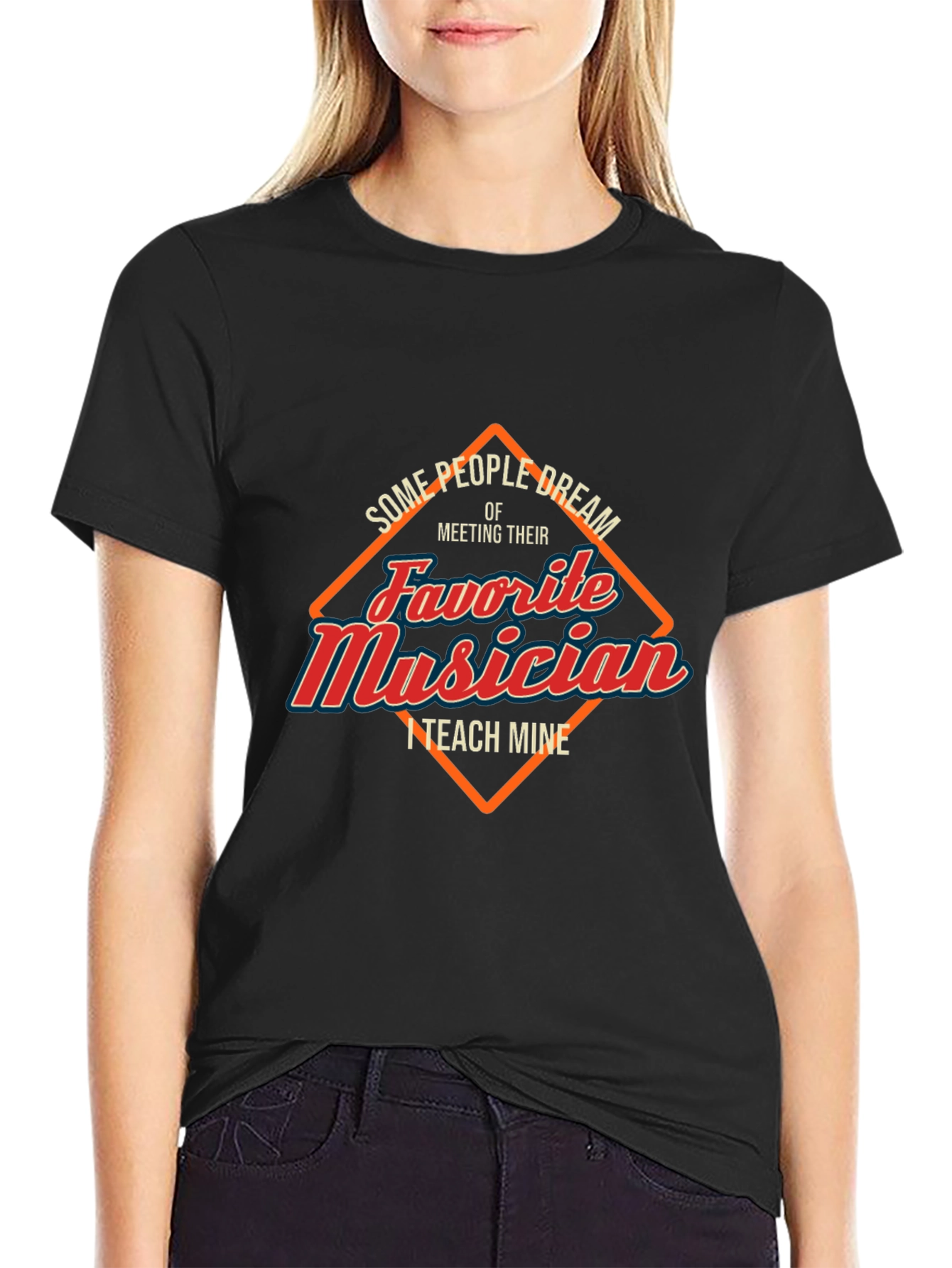 Musician Teacher Graphic Tee - Black Cotton T-Shirt