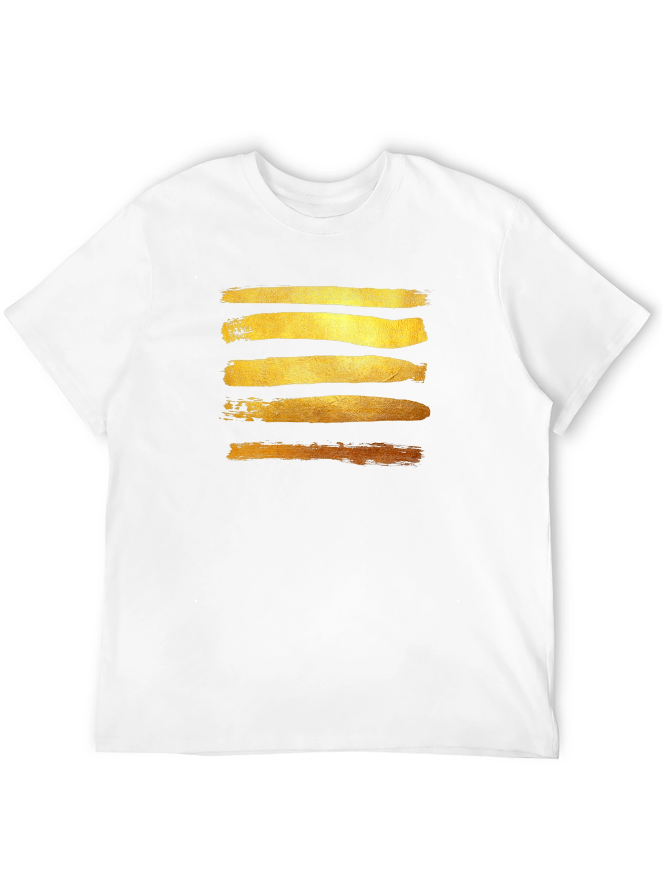 Gold Brushstroke Graphic Tee - Stylish Mens Black T-Shirt