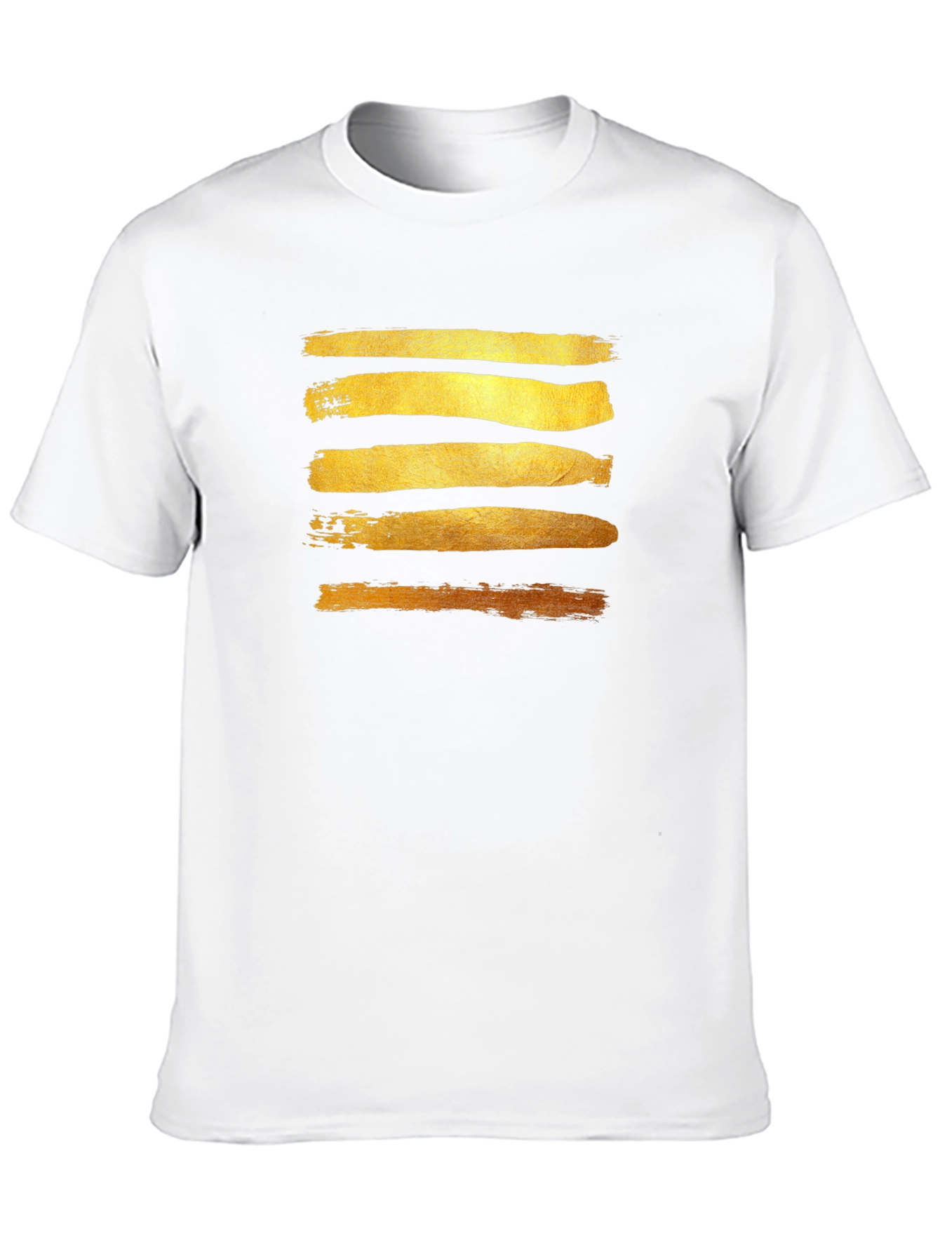 Gold Brushstroke Graphic Tee - Stylish Mens Black T-Shirt