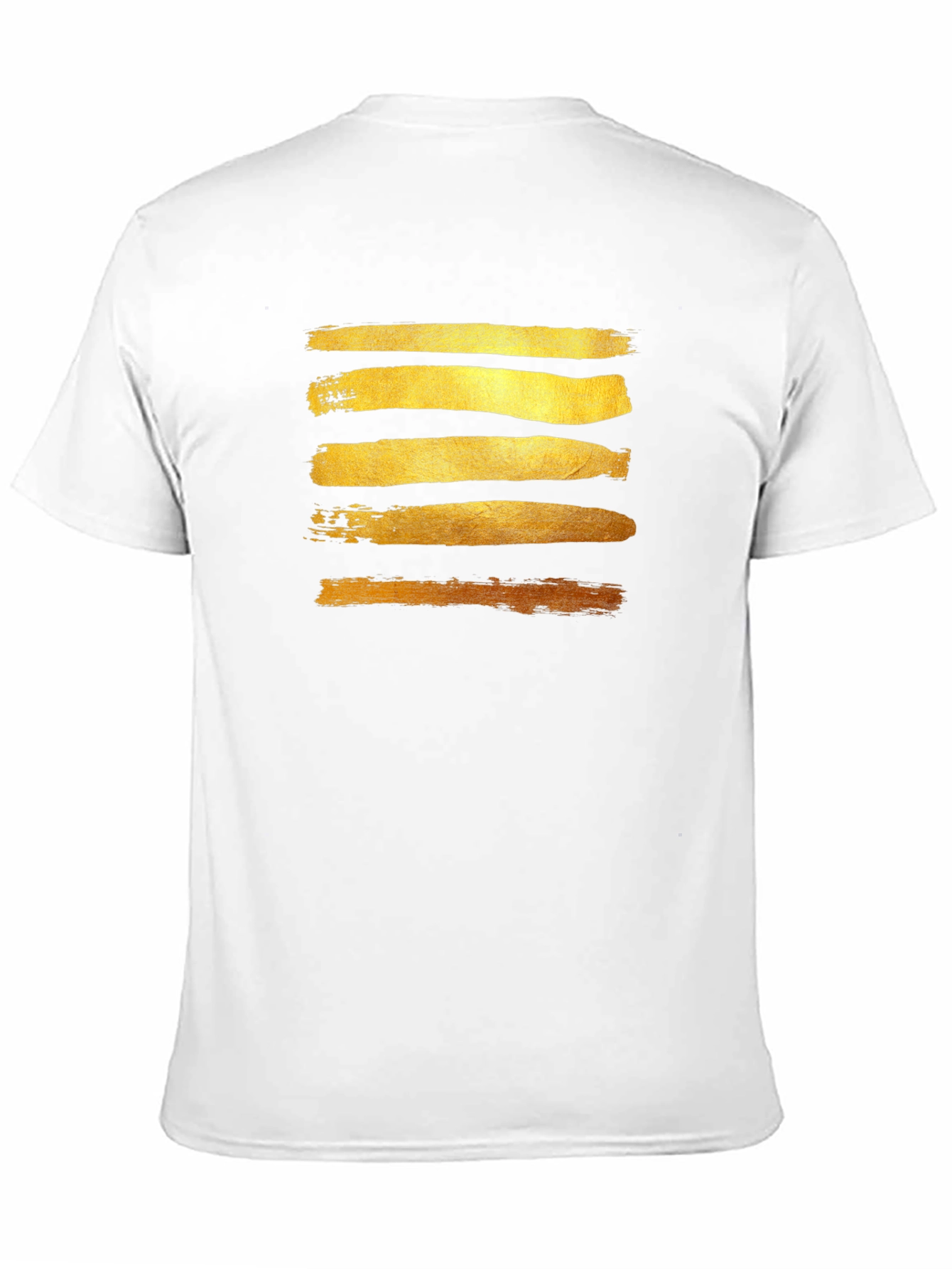 Gold Brushstroke Graphic Tee - Stylish Mens Black T-Shirt