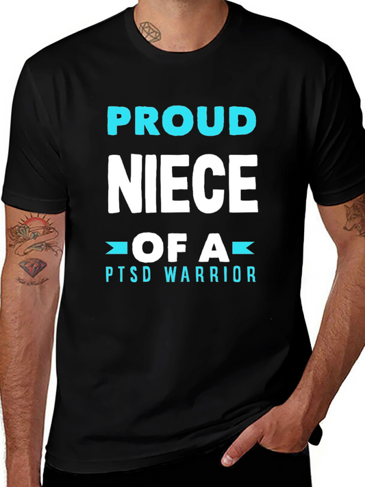Proud Niece of a PTSD Warrior T-Shirt - Black
