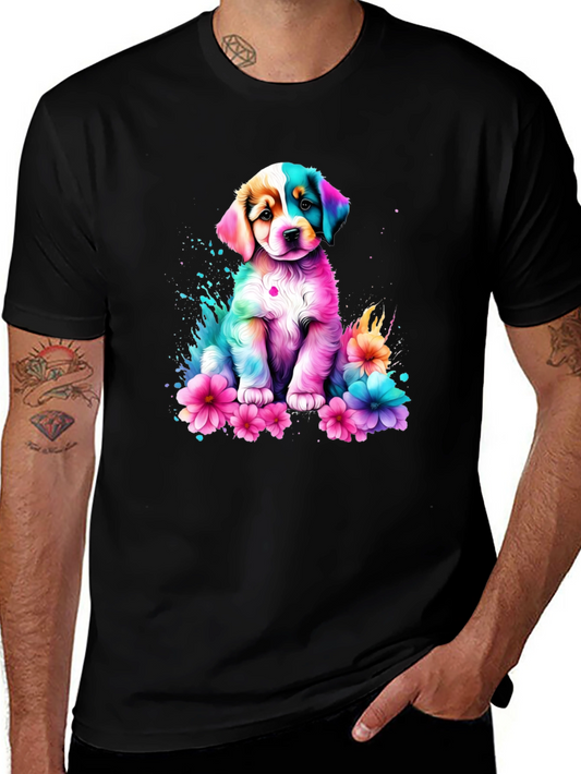 Rainbow Puppy Flower T-Shirt