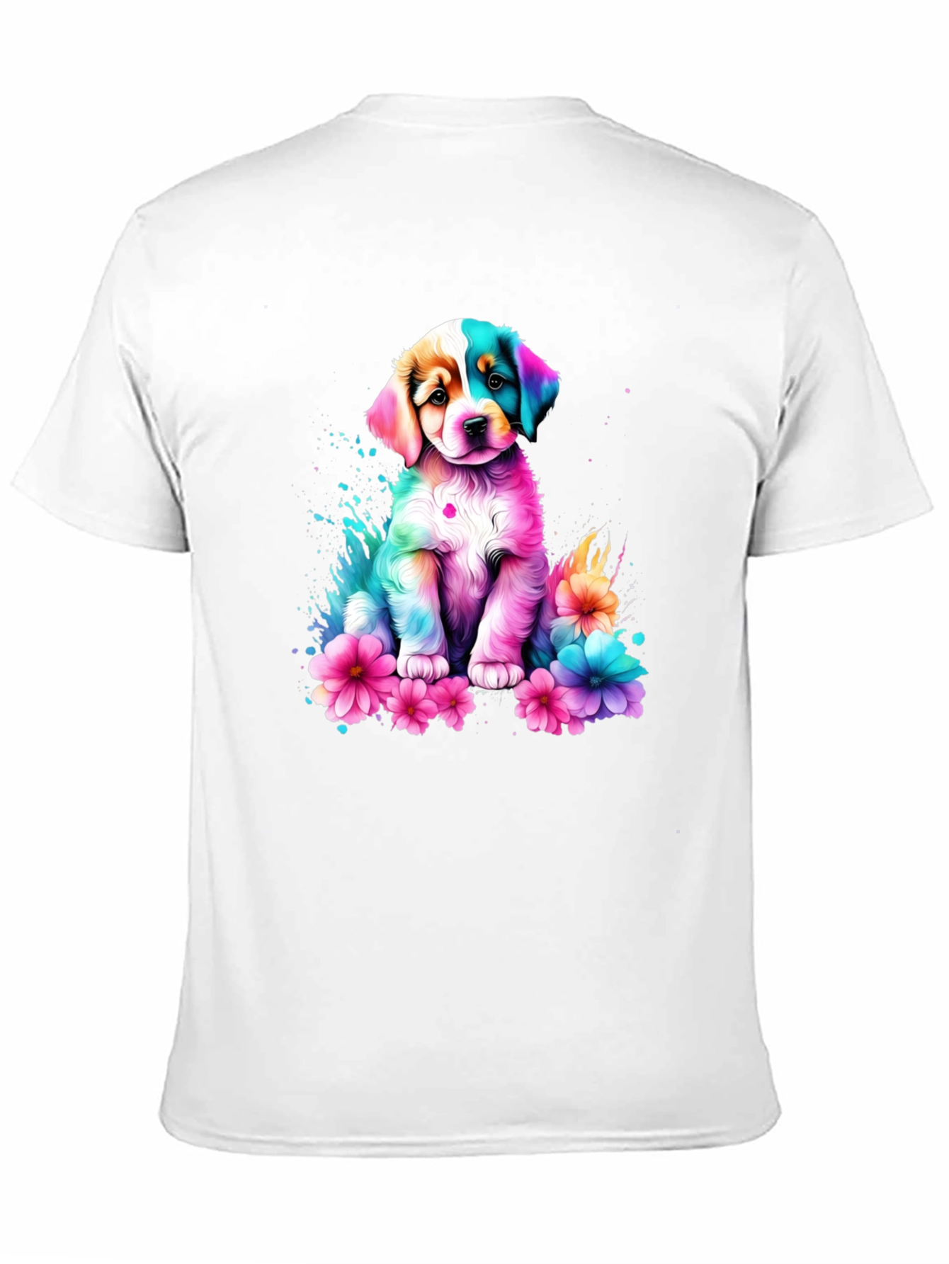 Rainbow Puppy Flower T-Shirt