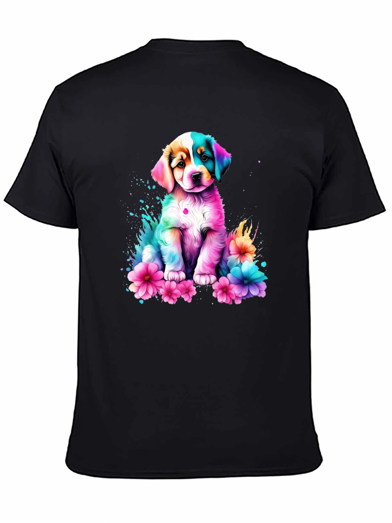 Rainbow Puppy Flower T-Shirt