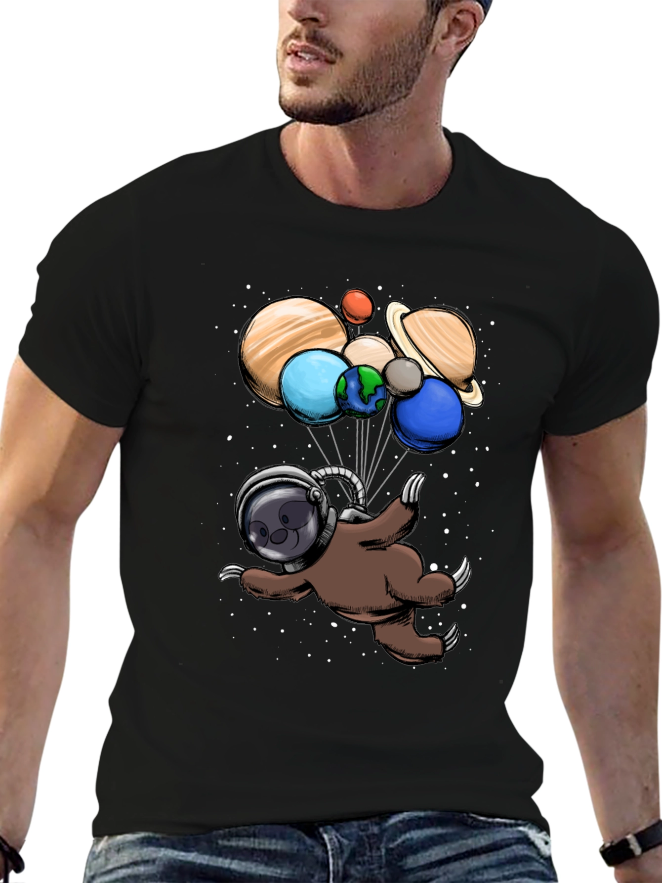 Astronaut Sloth Graphic T-Shirt