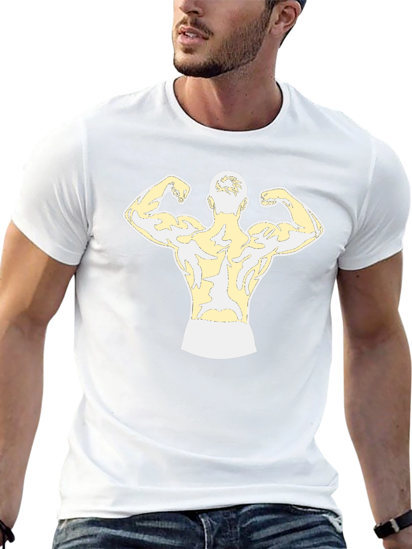 Muscle Man Graphic T-Shirt - Black