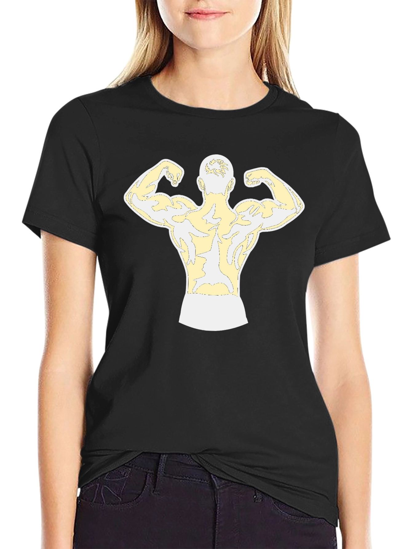 Muscle Man Graphic T-Shirt - Black