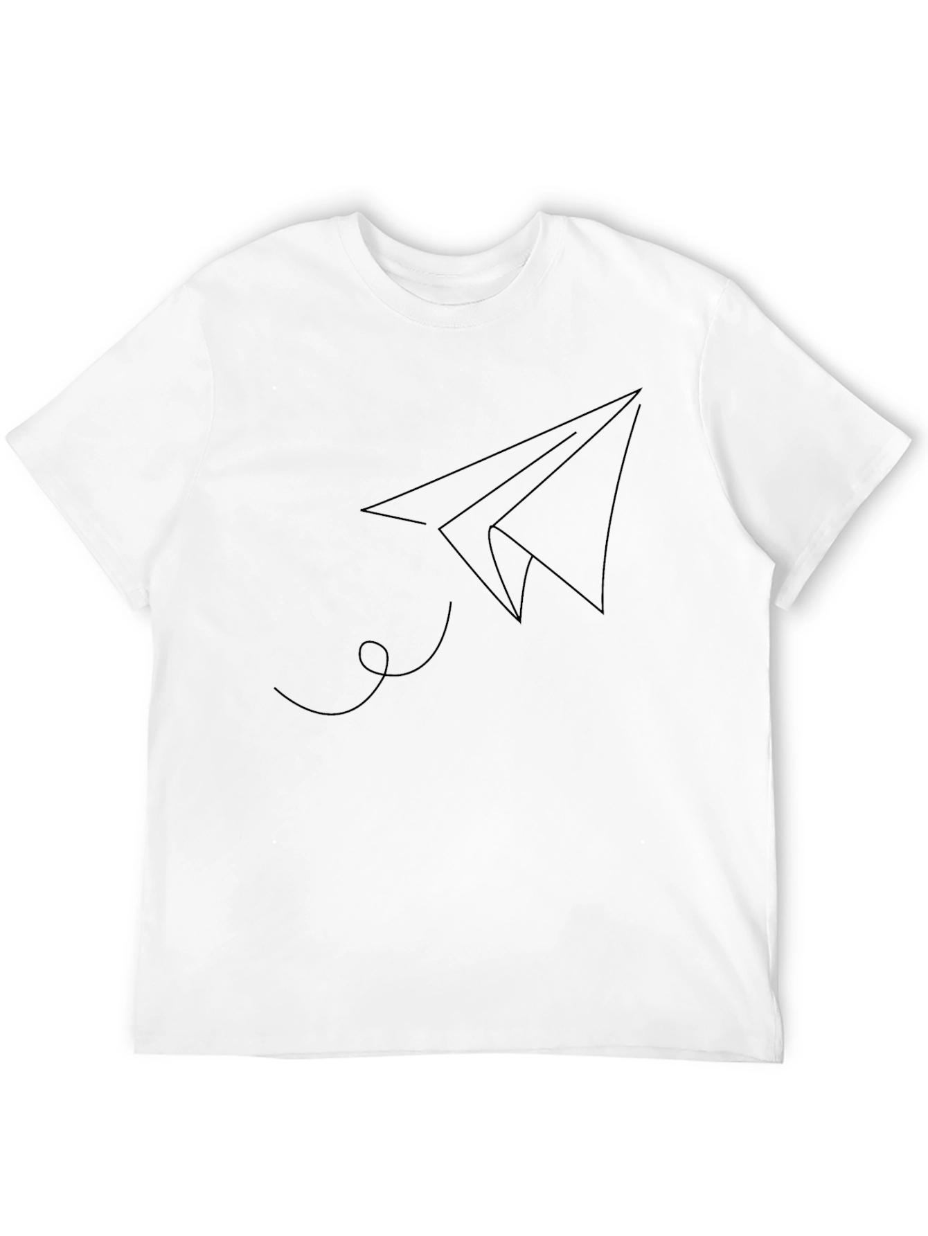 Mens Minimalist Paper Airplane Graphic T-Shirt