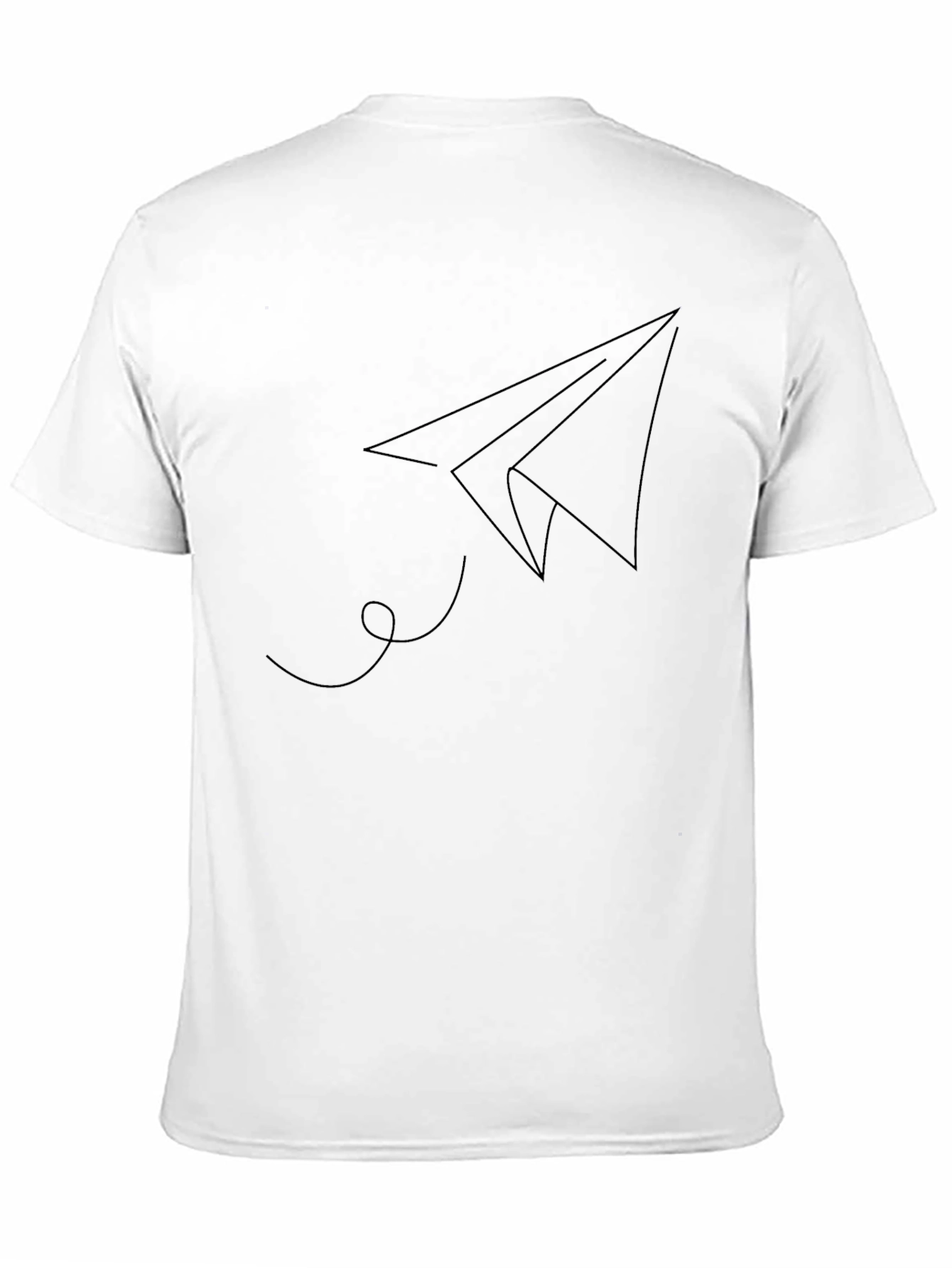 Mens Minimalist Paper Airplane Graphic T-Shirt