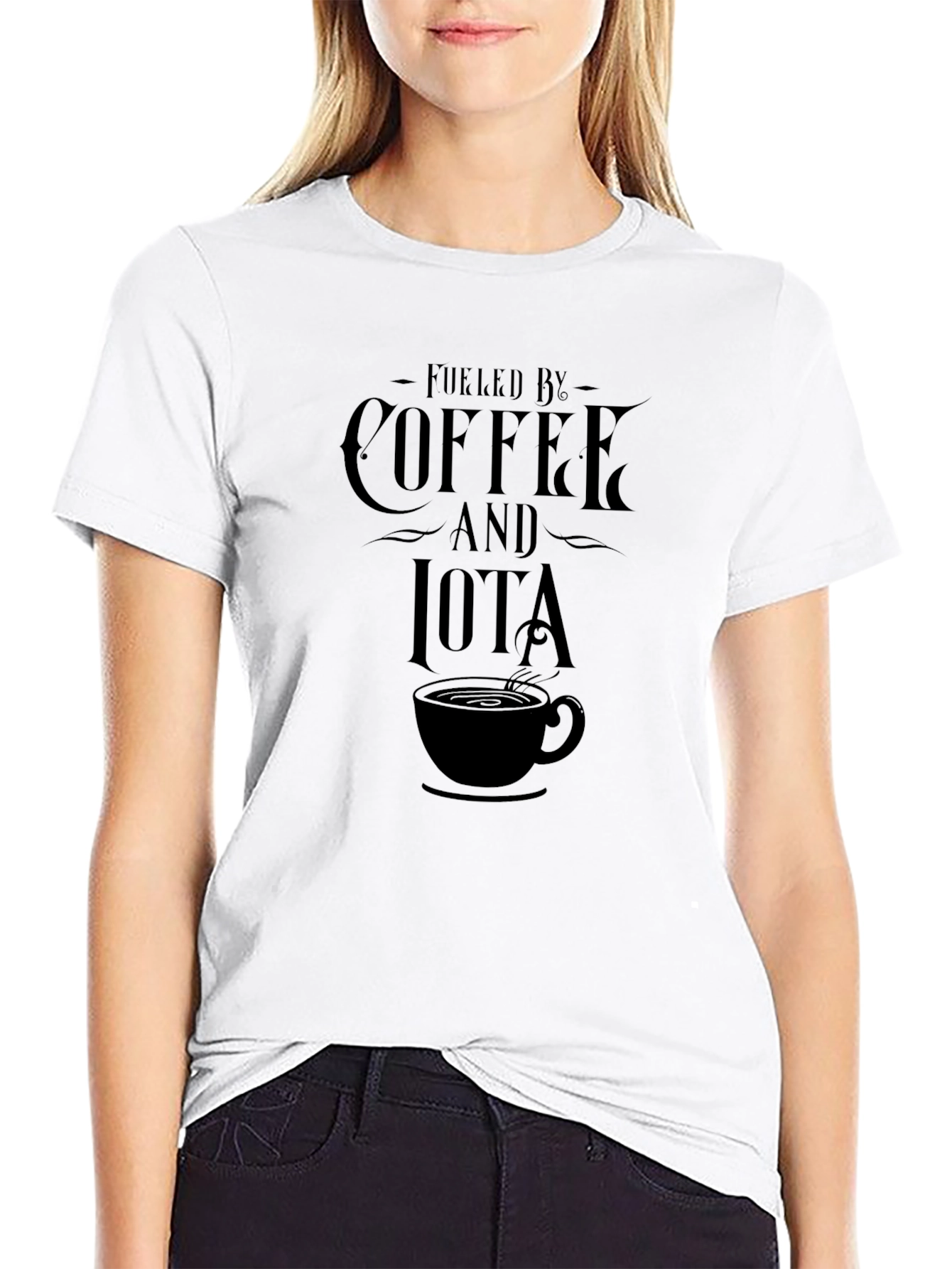 Fueled By Coffee and Iota Black T-Shirt