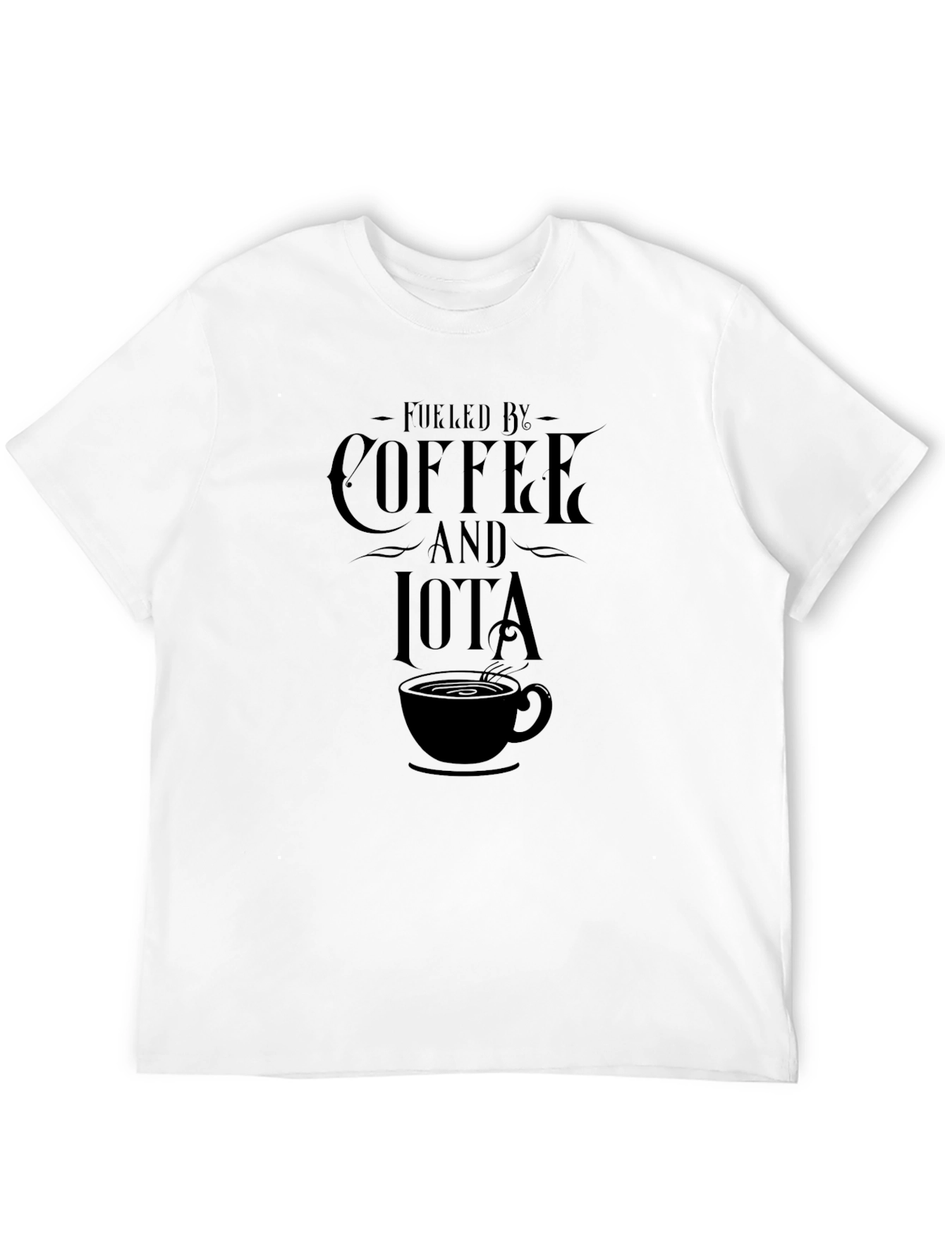 Fueled By Coffee and Iota Black T-Shirt
