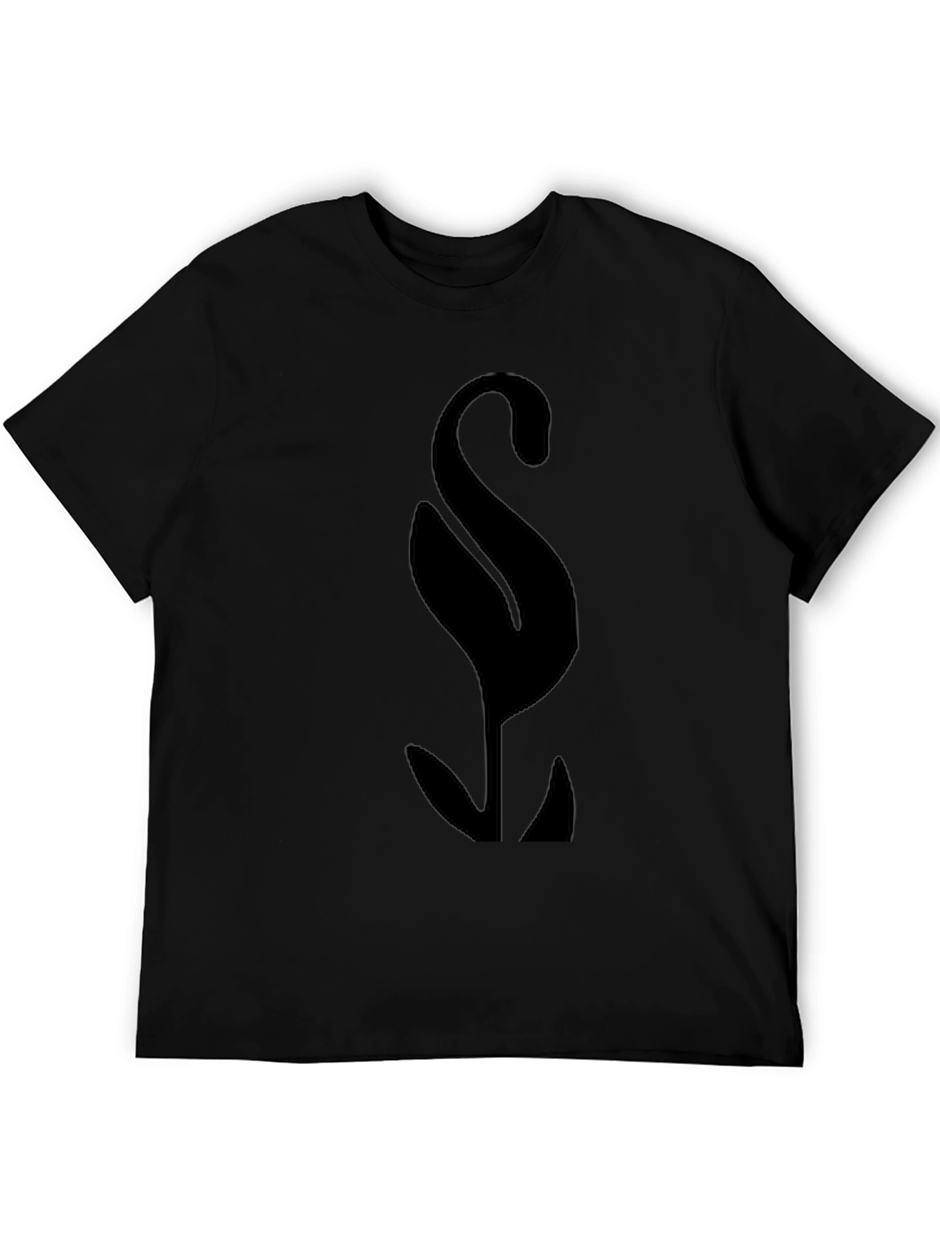 Mens Black Graphic Tee - Abstract Symbol Design