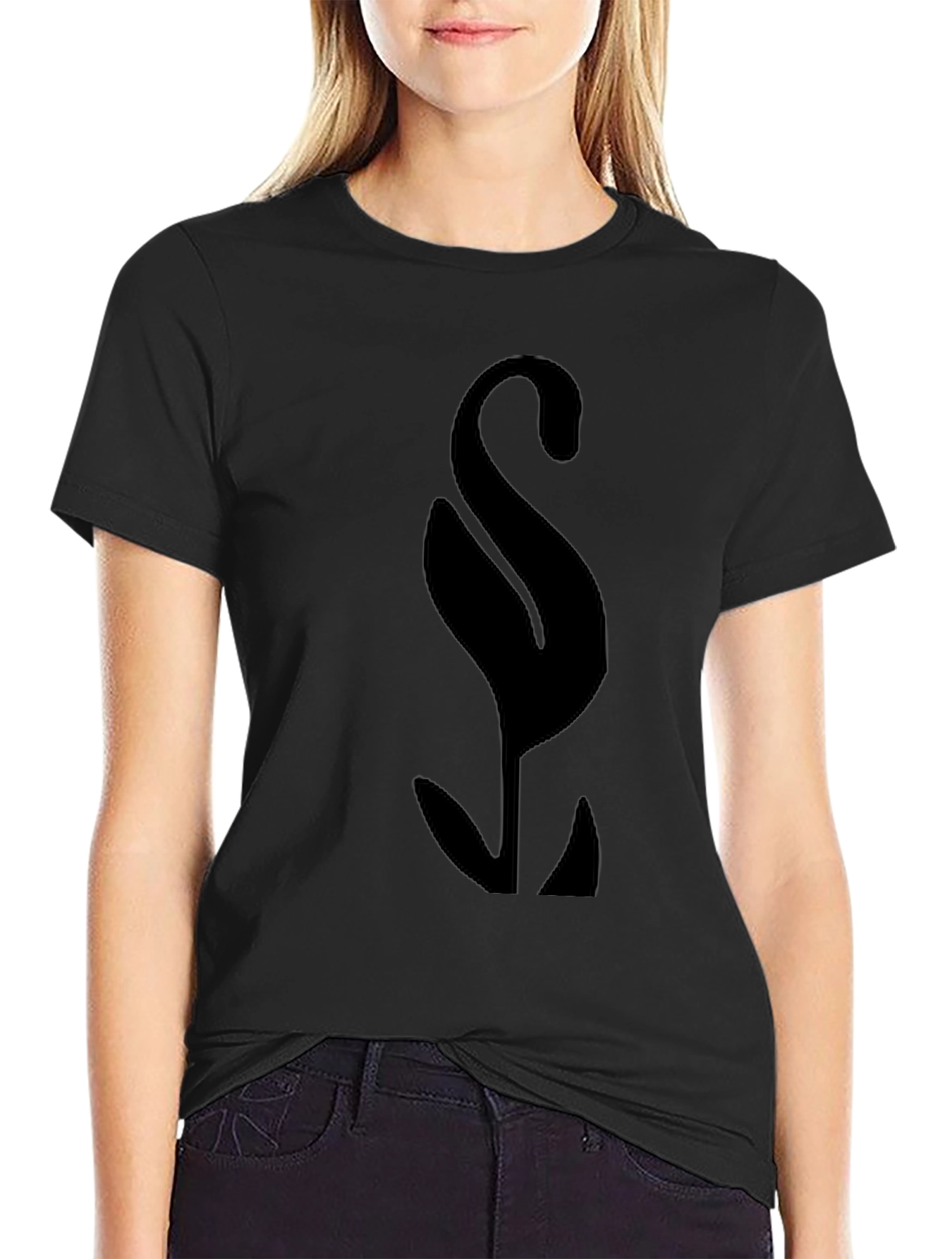 Mens Black Graphic Tee - Abstract Symbol Design