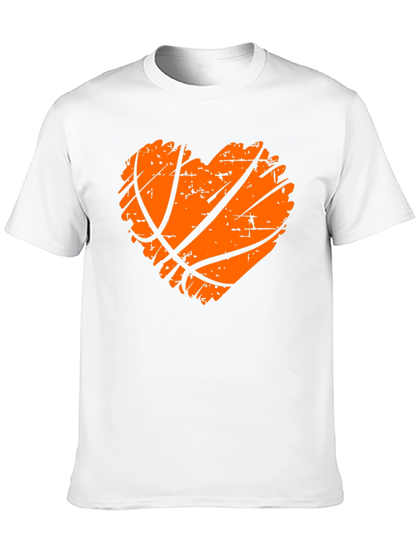 Basketball Heart Graphic Tee - Black Cotton T-Shirt