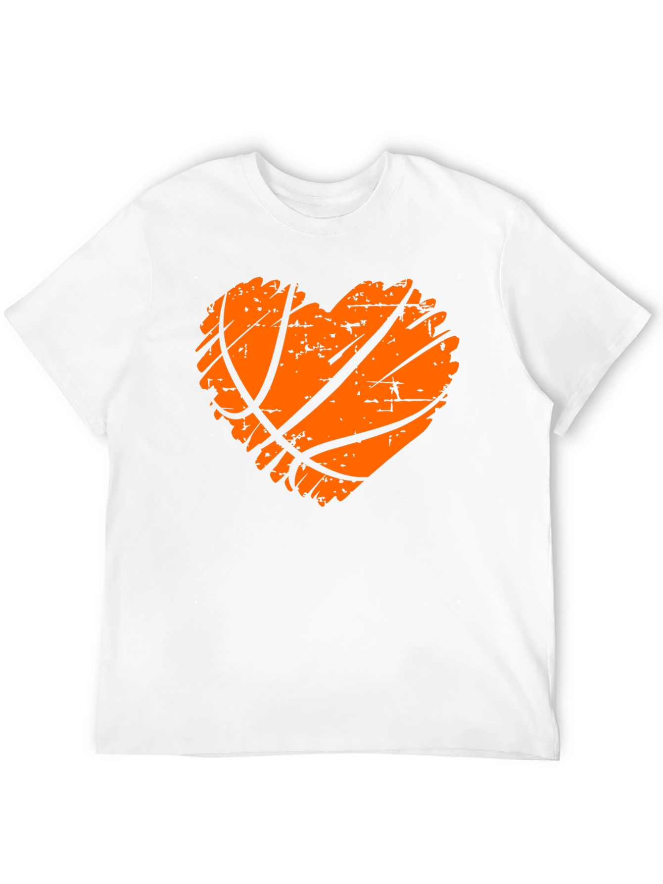 Basketball Heart Graphic Tee - Black Cotton T-Shirt
