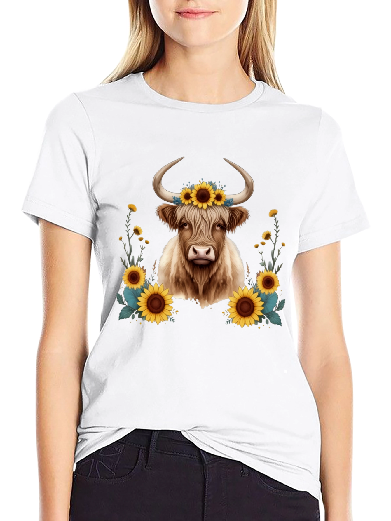 Highland Cow Sunflower T-Shirt