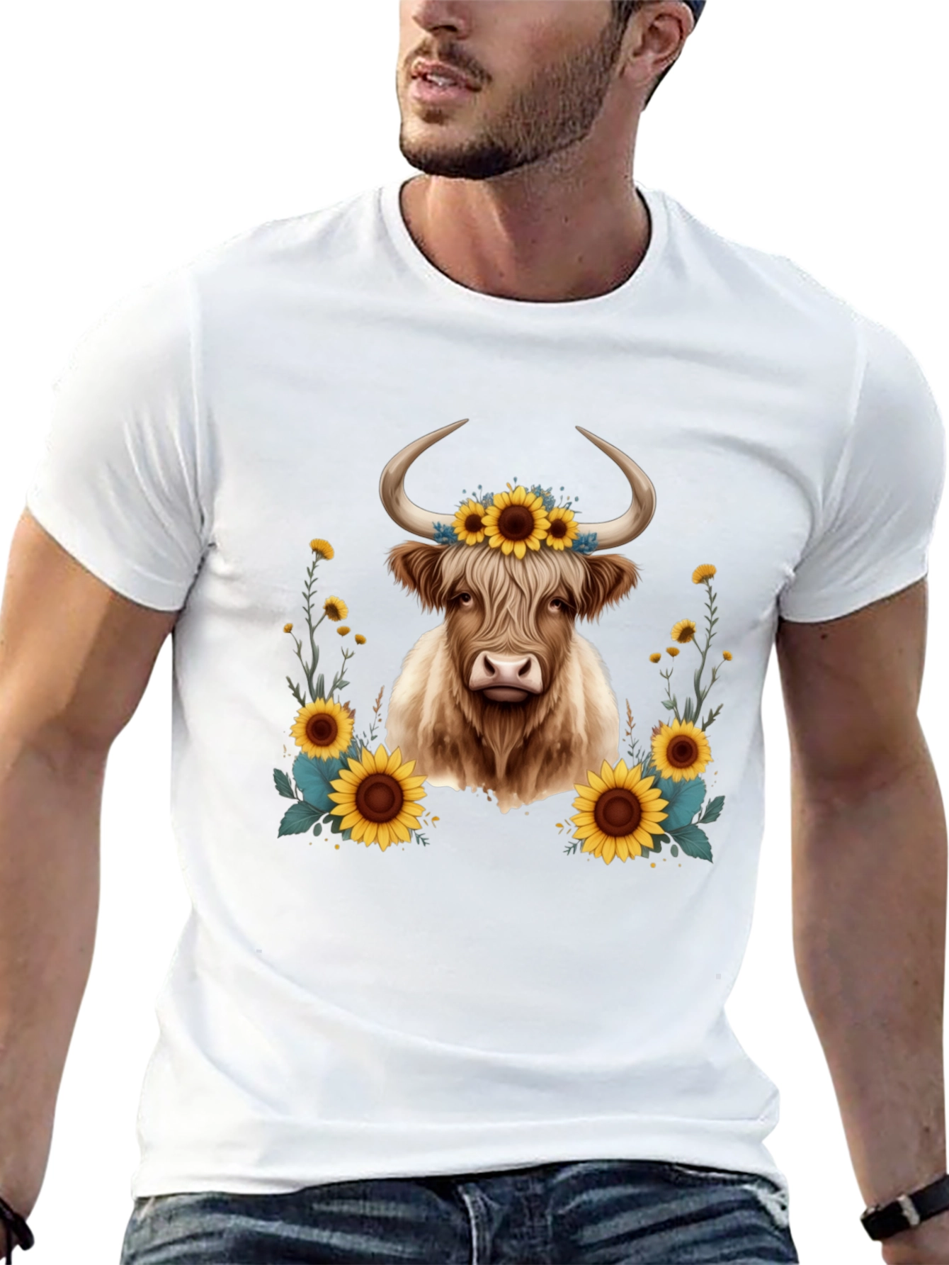 Highland Cow Sunflower T-Shirt
