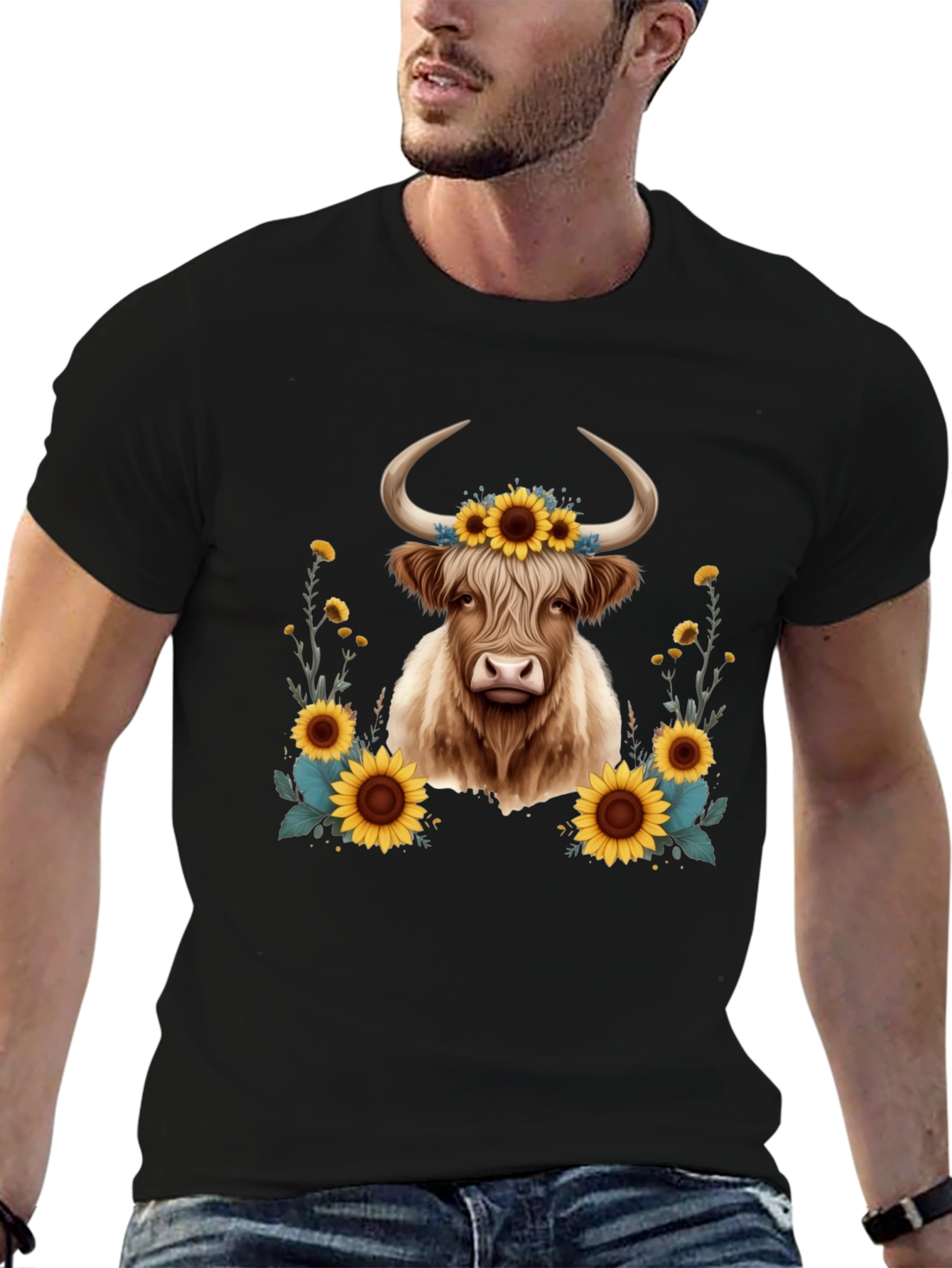 Highland Cow Sunflower T-Shirt