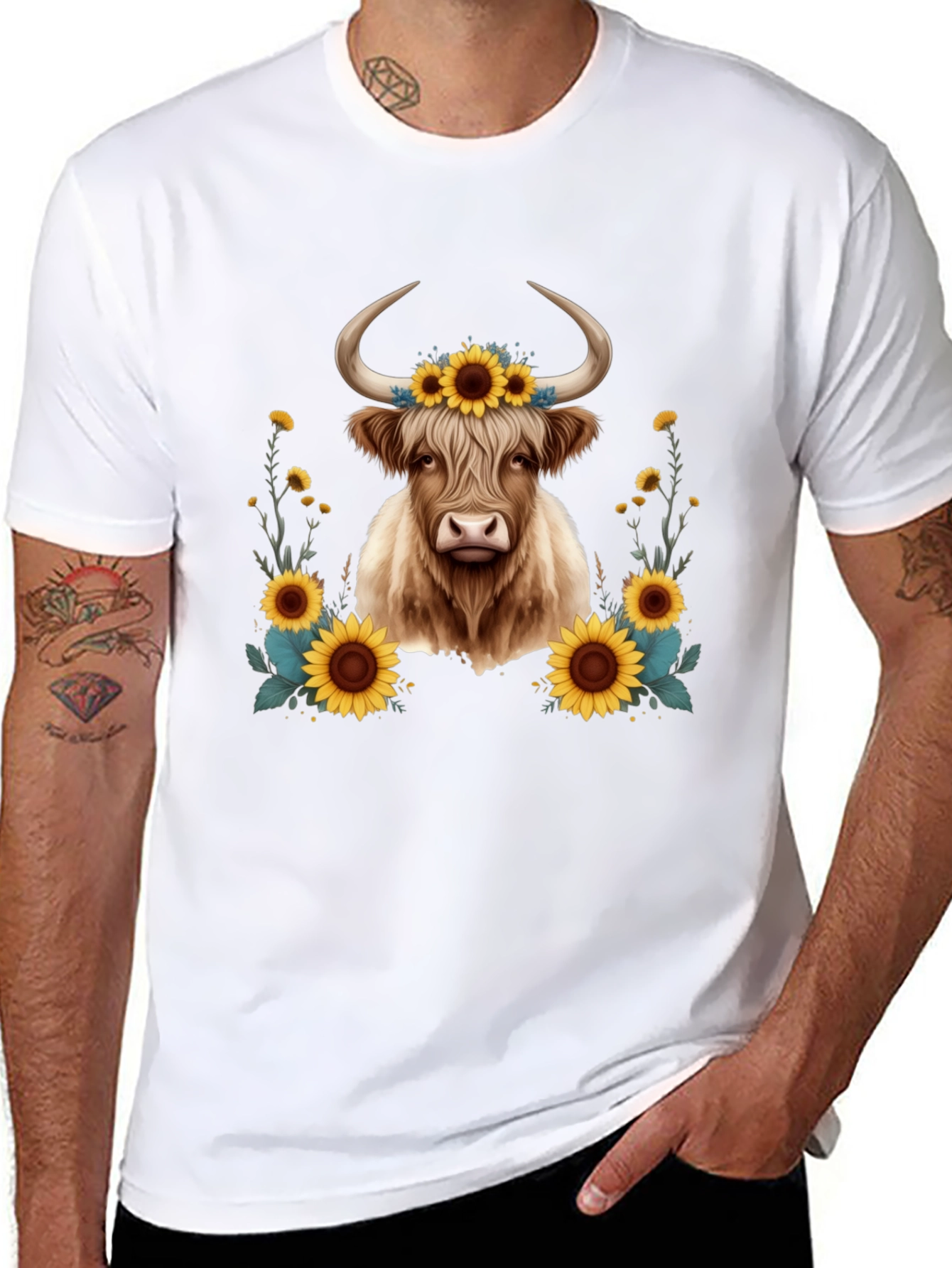 Highland Cow Sunflower T-Shirt