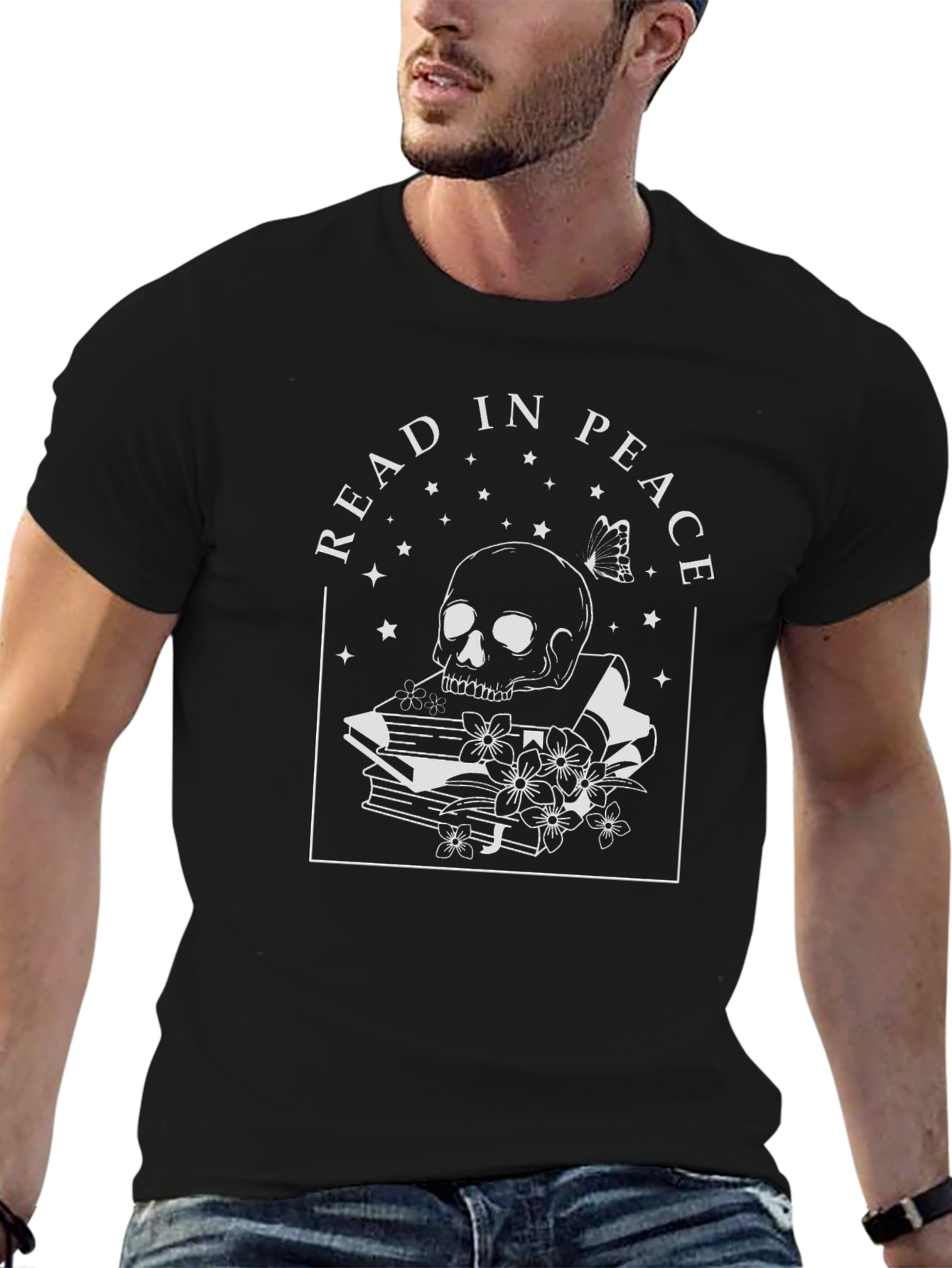 Read In Peace Skull Graphic Tee