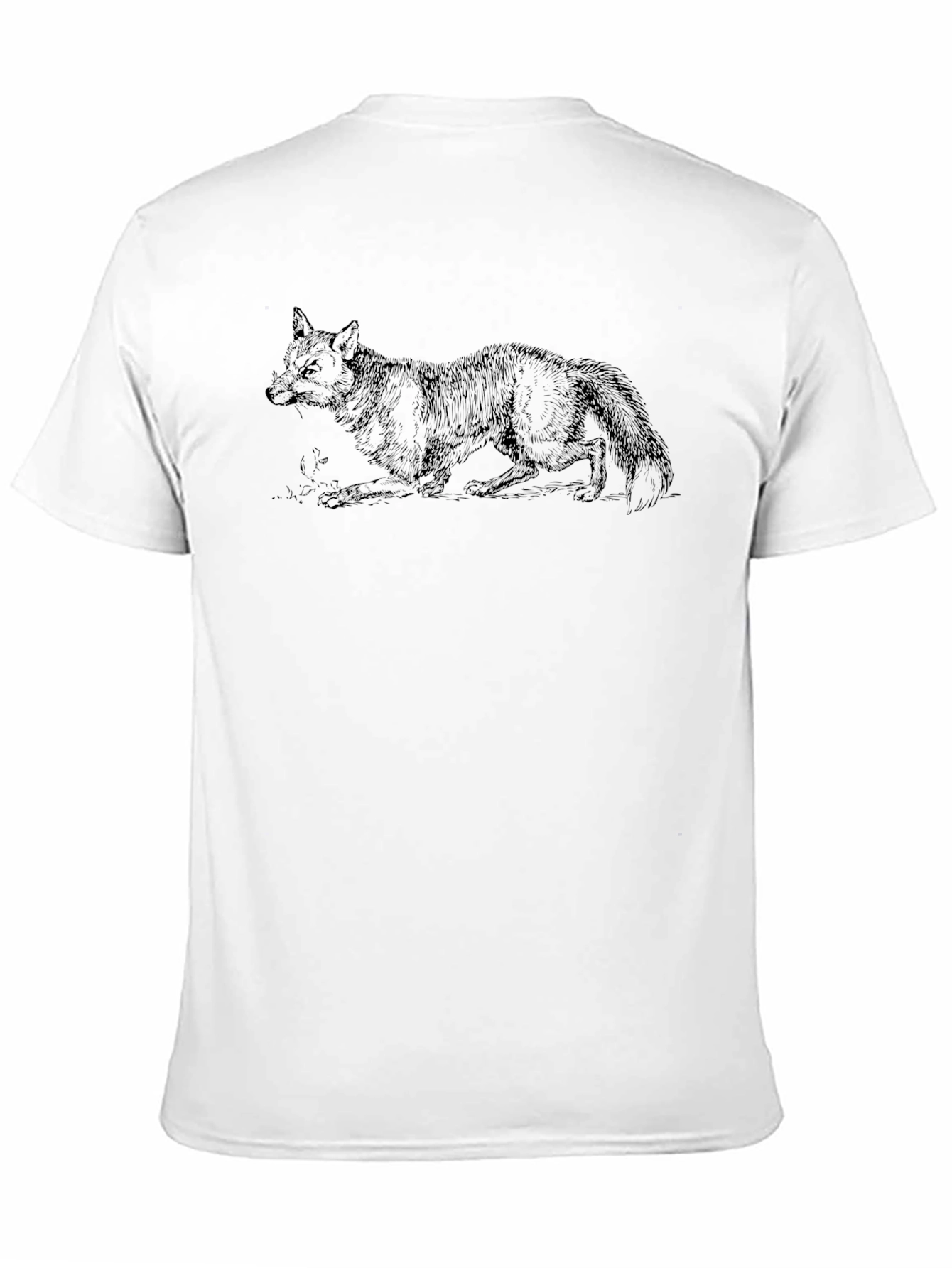 Mens Black T-Shirt with Fox Graphic