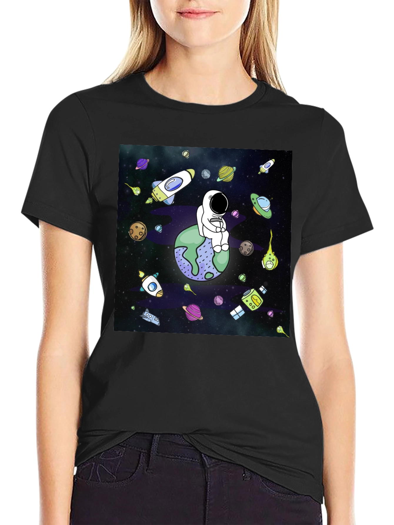 Astronaut Planet Graphic T-Shirt