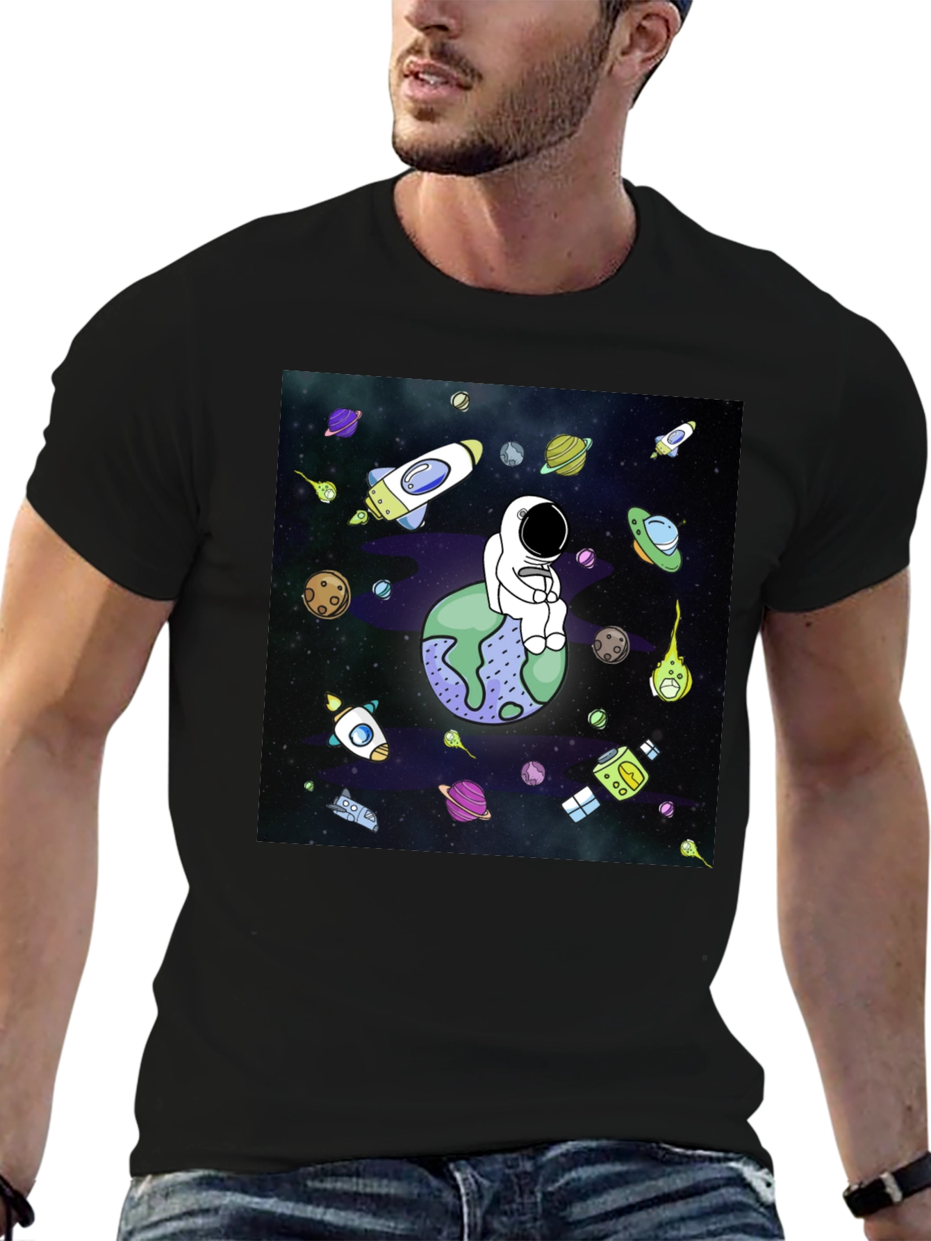 Astronaut Planet Graphic T-Shirt