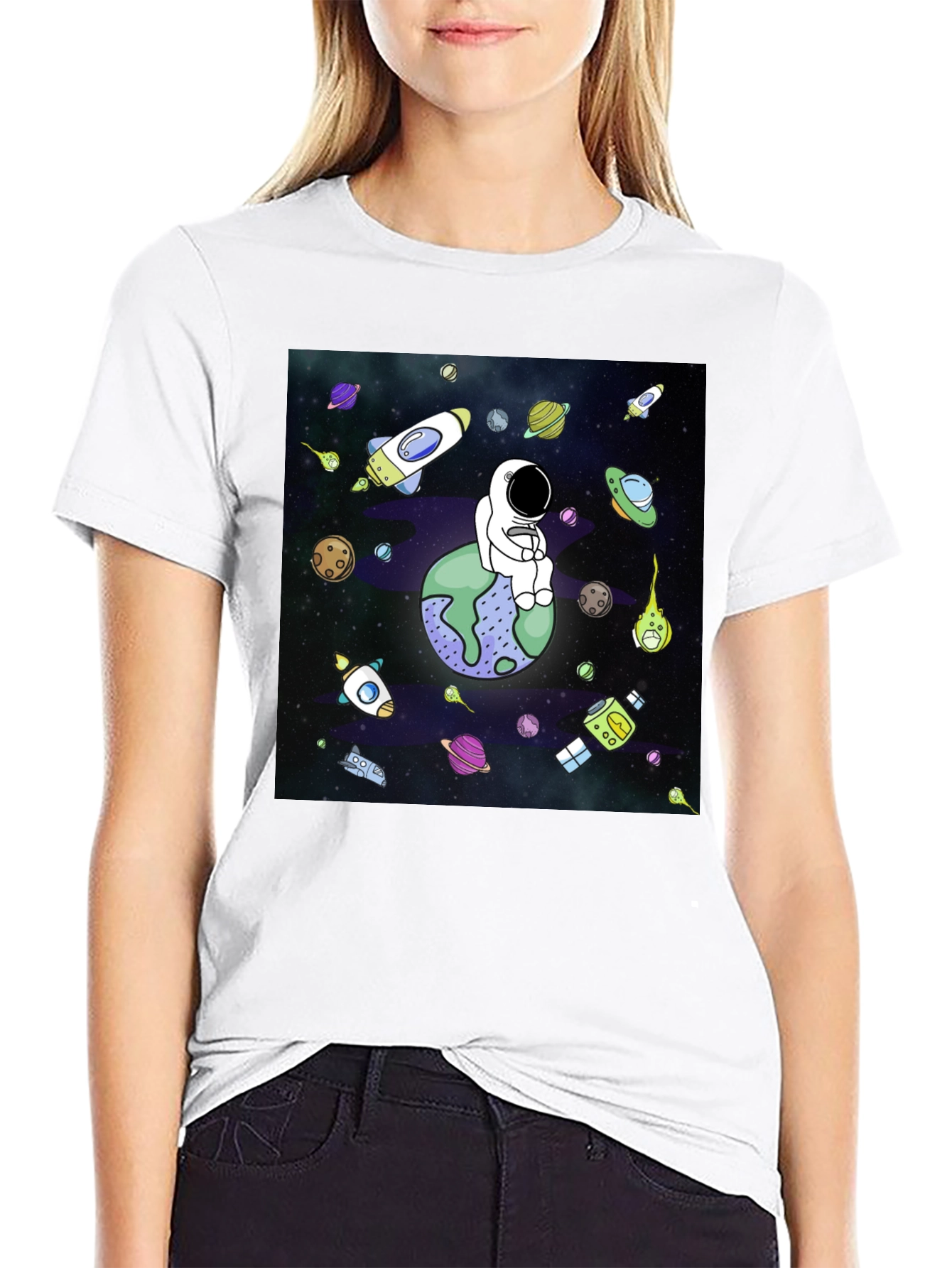 Astronaut Planet Graphic T-Shirt