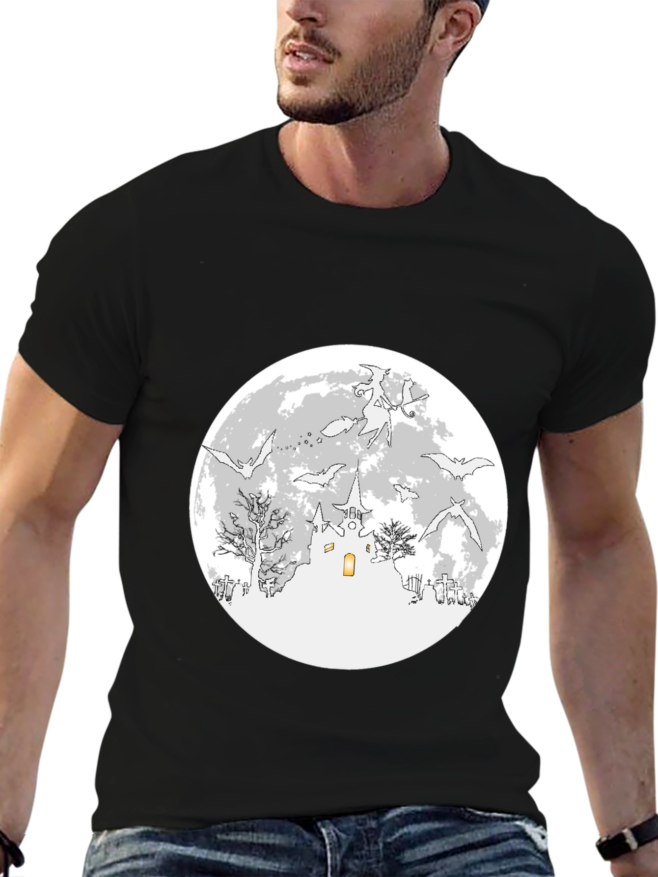Halloween Bats & Moon T-Shirt