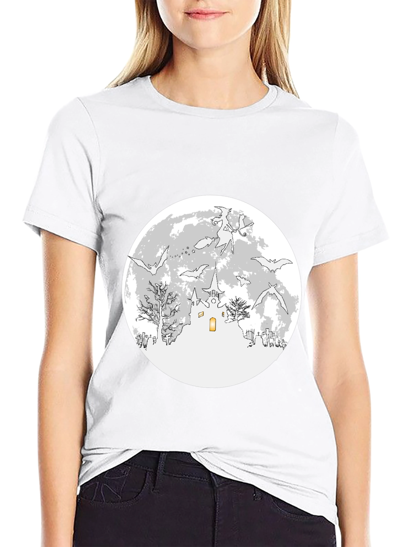 Halloween Bats & Moon T-Shirt