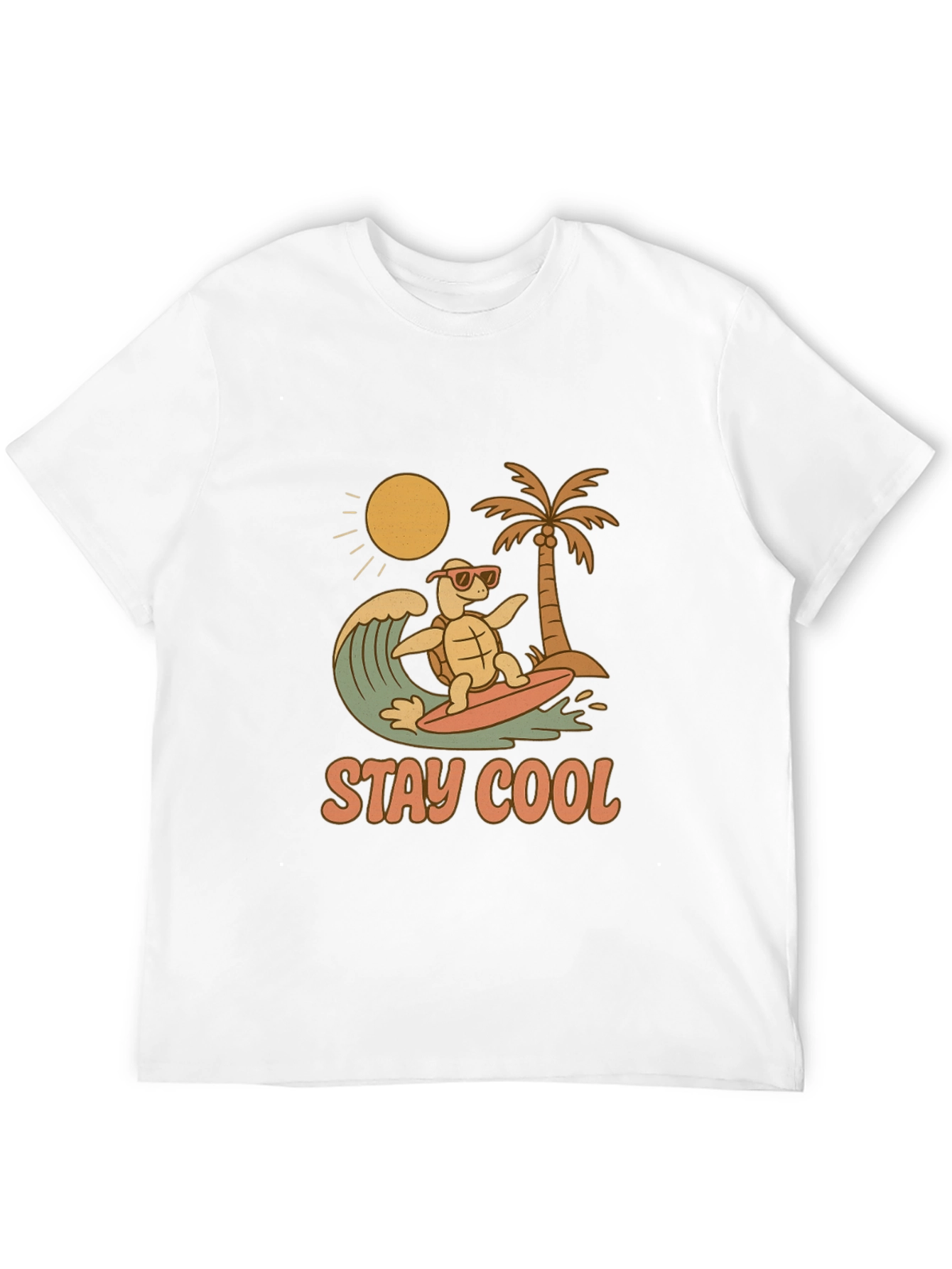 Stay Cool Turtle Surfing Graphic Tee