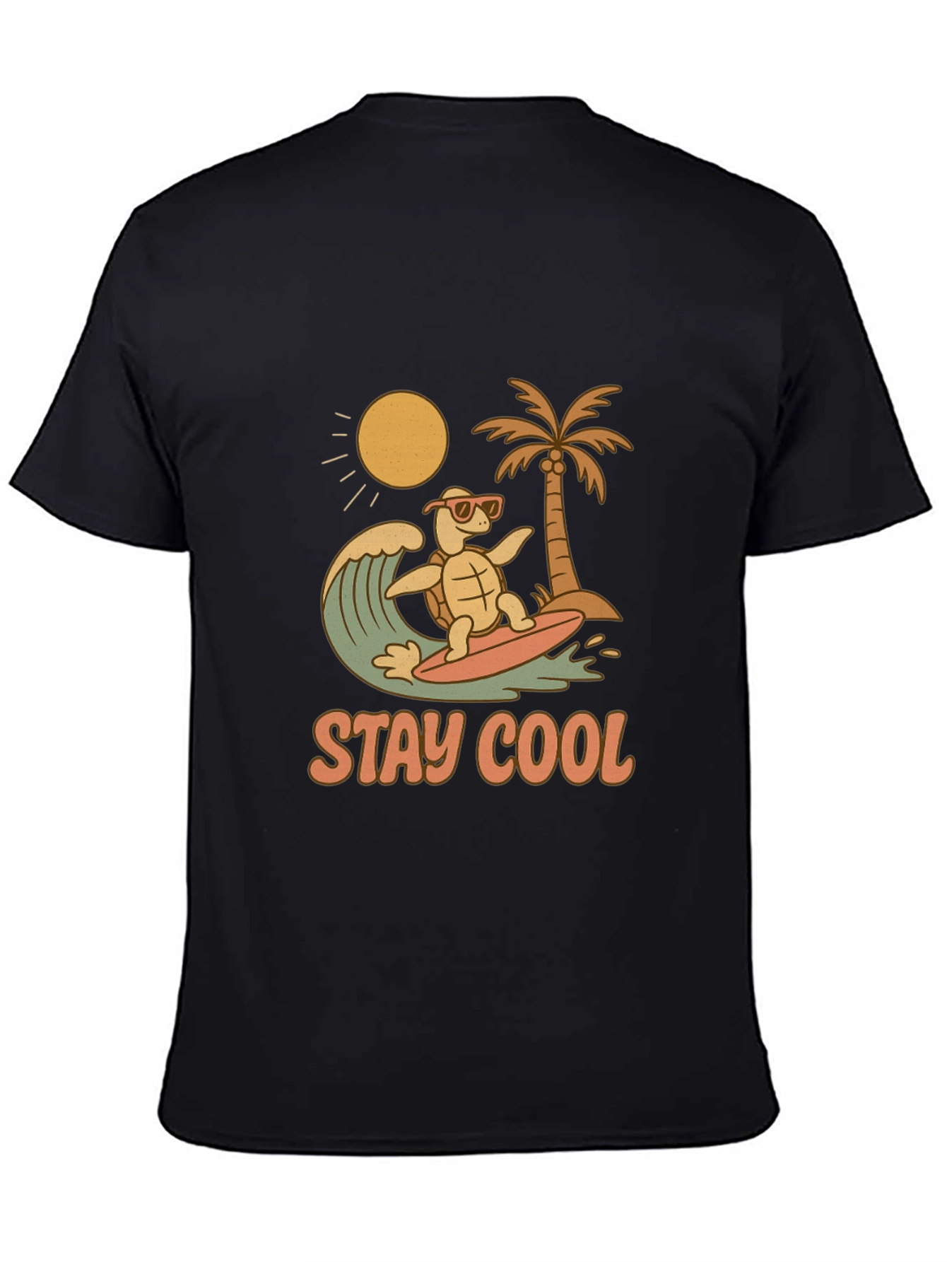 Stay Cool Turtle Surfing Graphic Tee