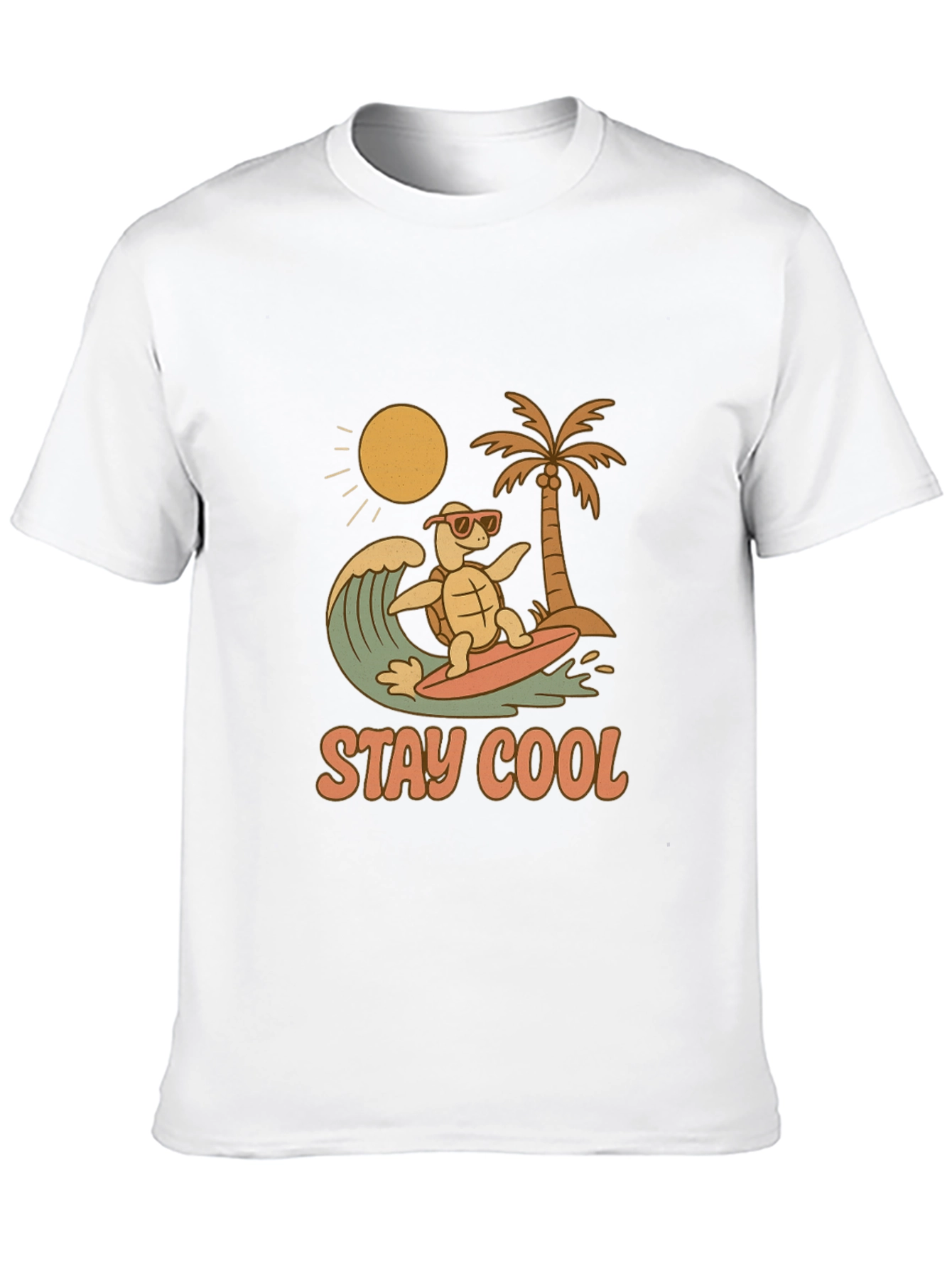 Stay Cool Turtle Surfing Graphic Tee
