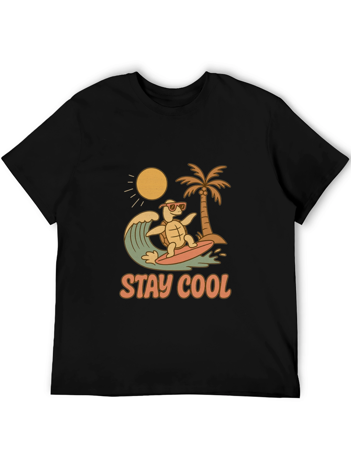 Stay Cool Turtle Surfing Graphic Tee