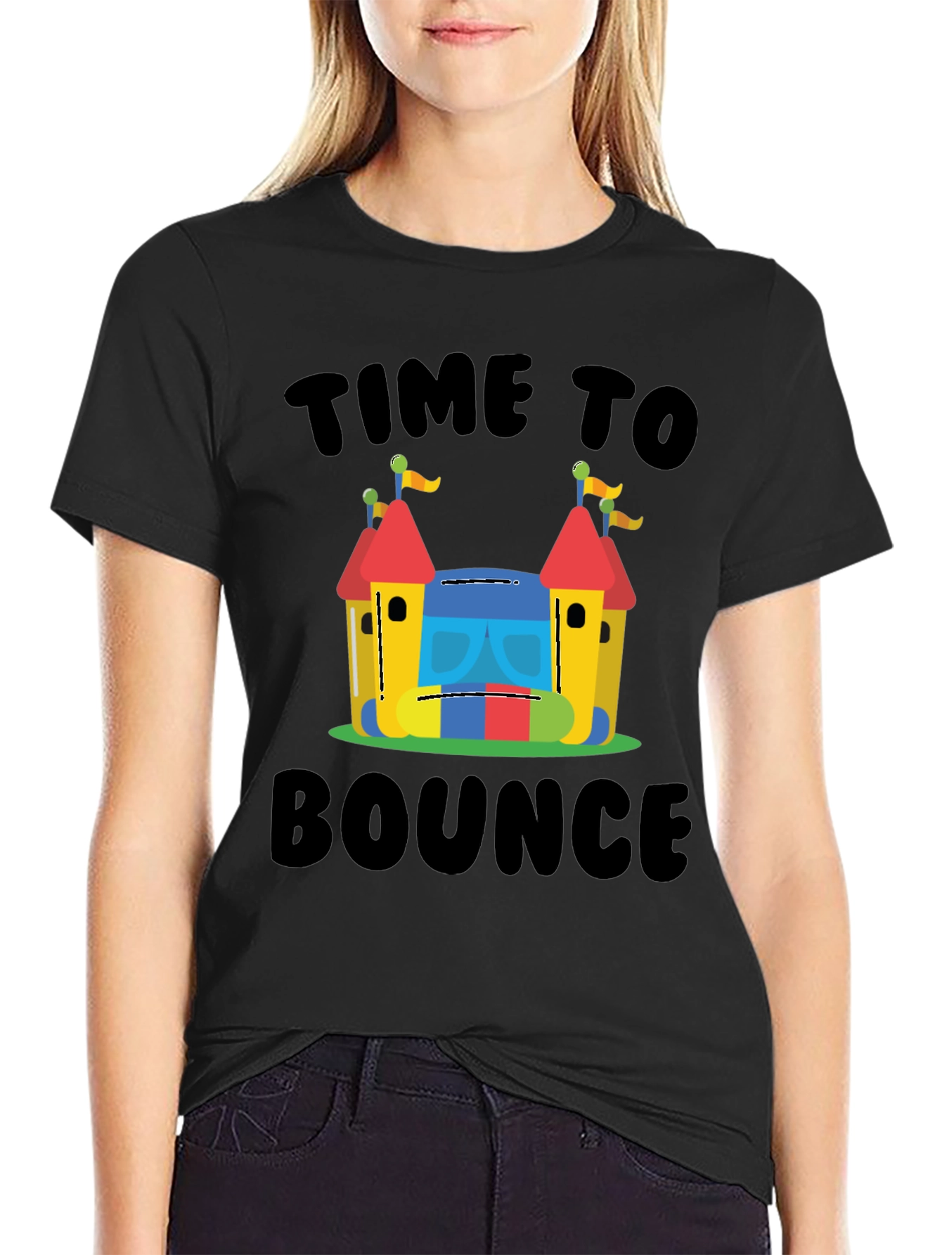 Time To Bounce T-Shirt - Fun Inflatable Castle Design