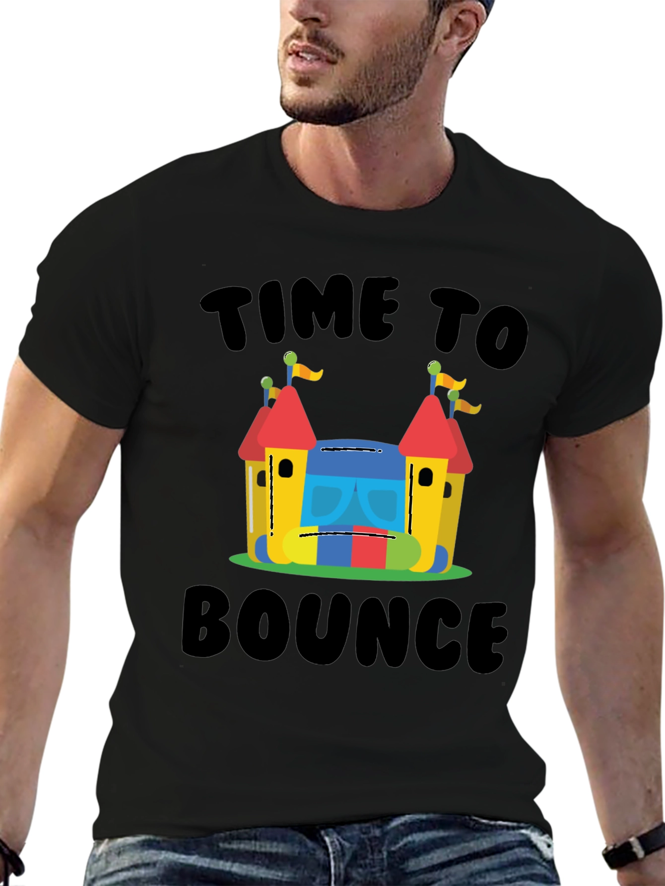 Time To Bounce T-Shirt - Fun Inflatable Castle Design