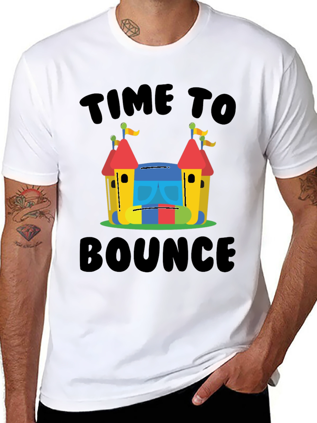 Time To Bounce T-Shirt - Fun Inflatable Castle Design