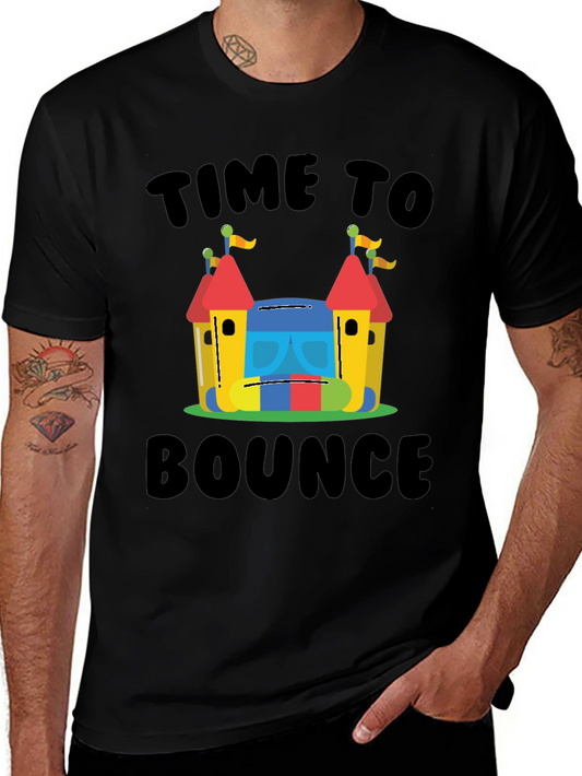 Time To Bounce T-Shirt - Fun Inflatable Castle Design