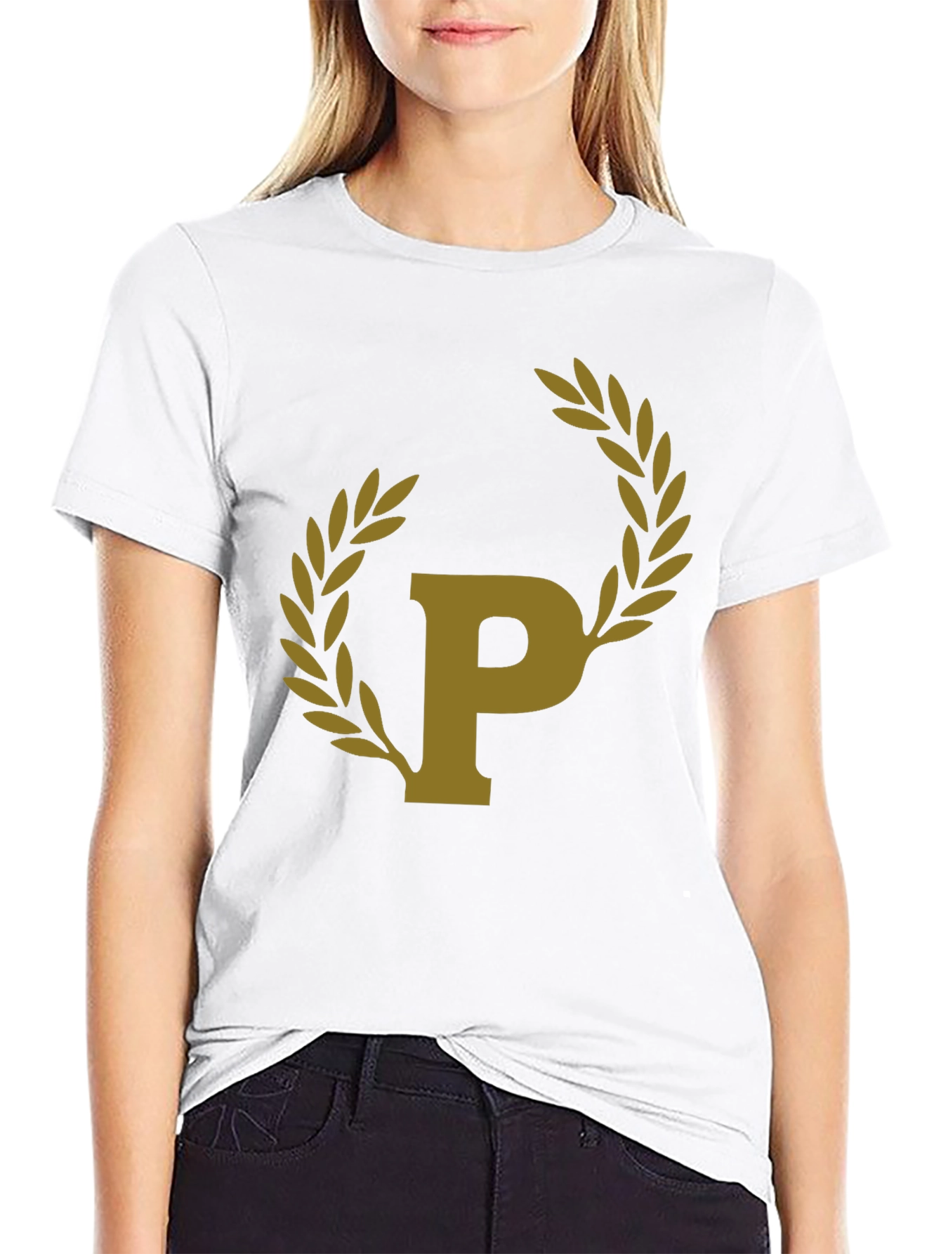 Black T-Shirt with Laurel P Design