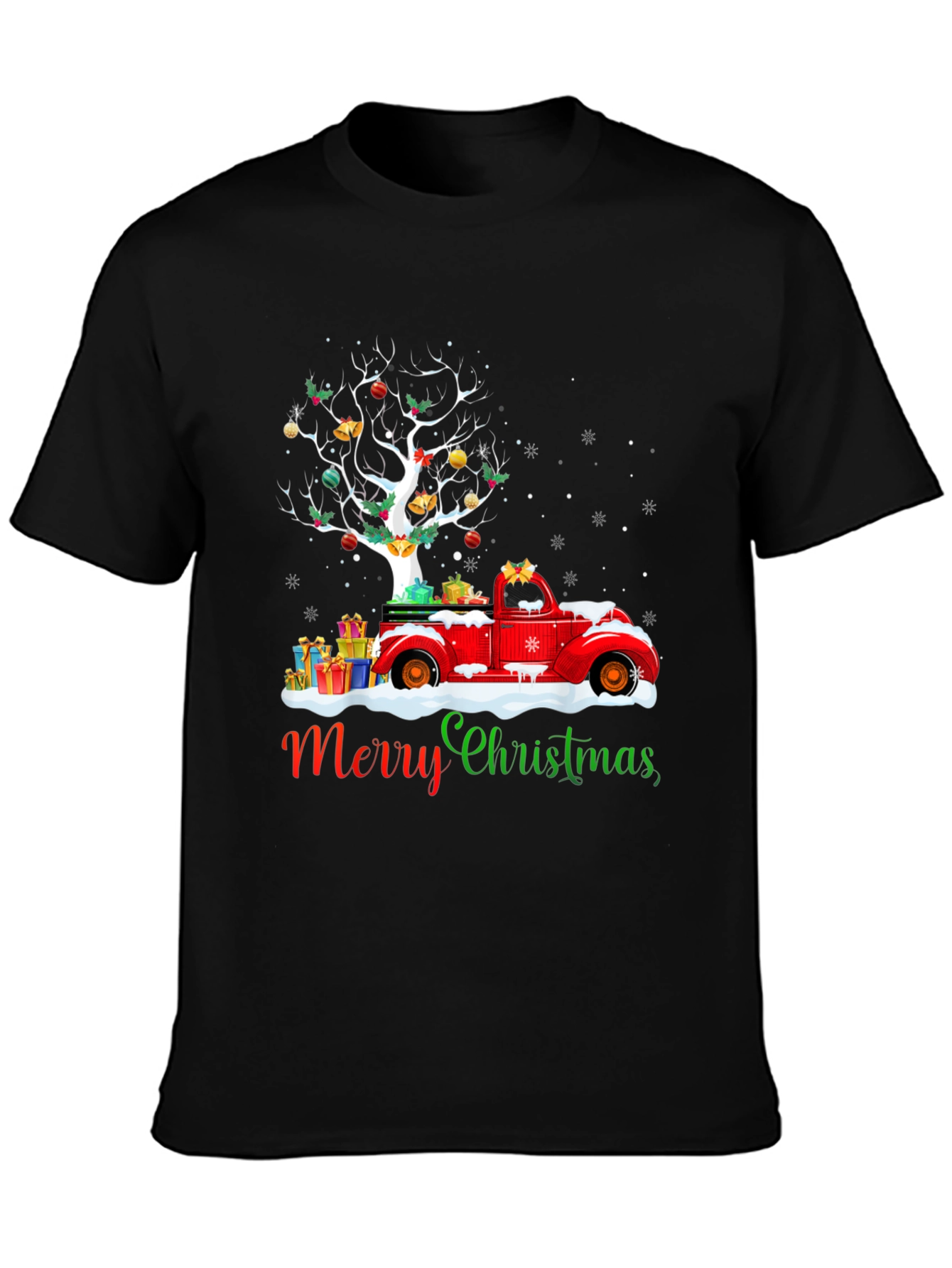 Festive Christmas Tree Truck Graphic Tee