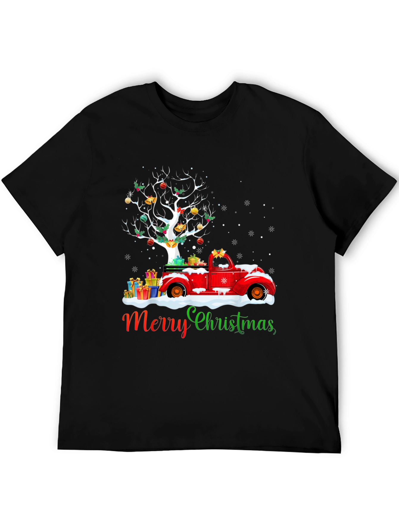 Festive Christmas Tree Truck Graphic Tee